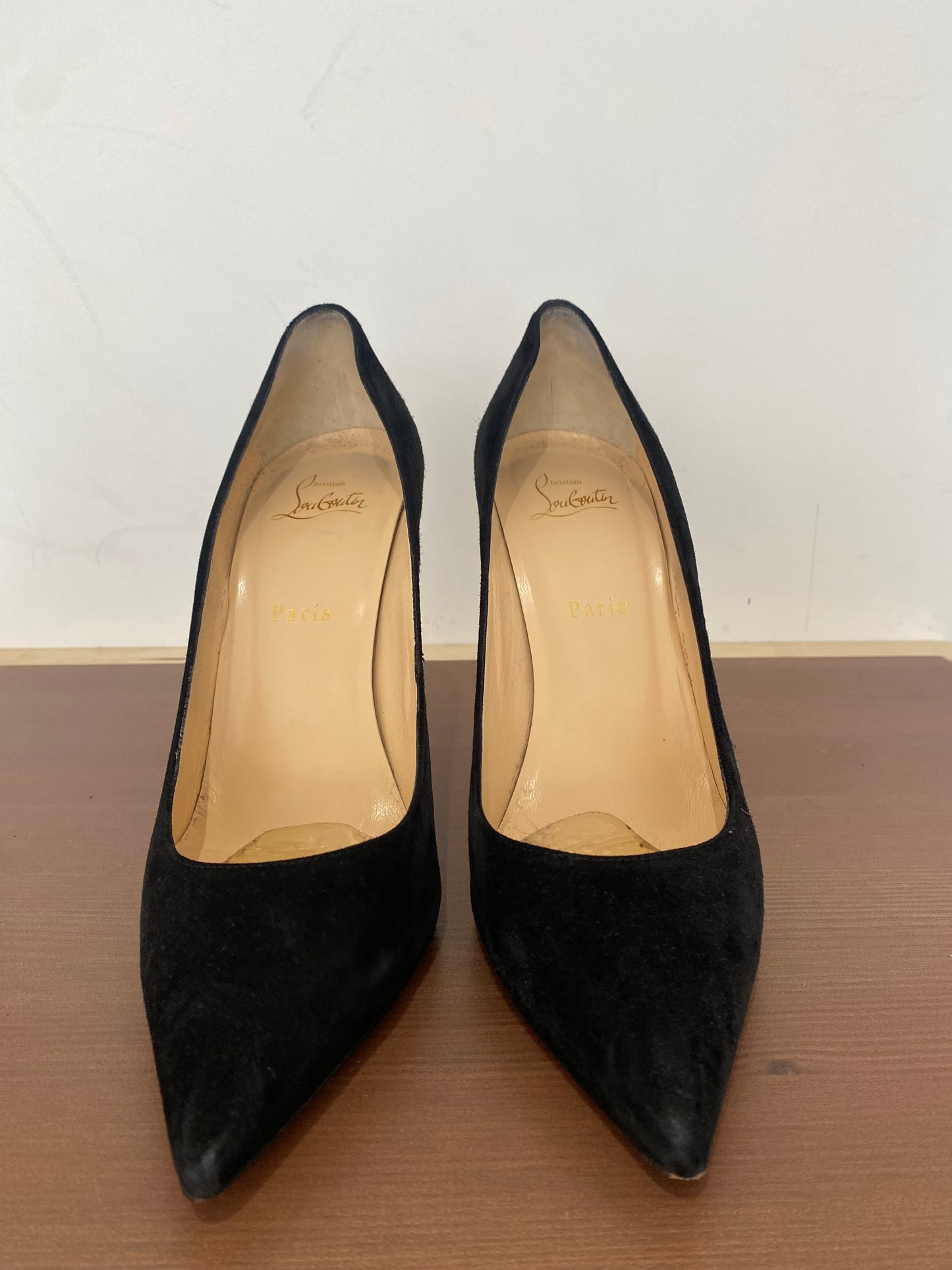 Christian Louboutin Black Suede Heels Size 7.5