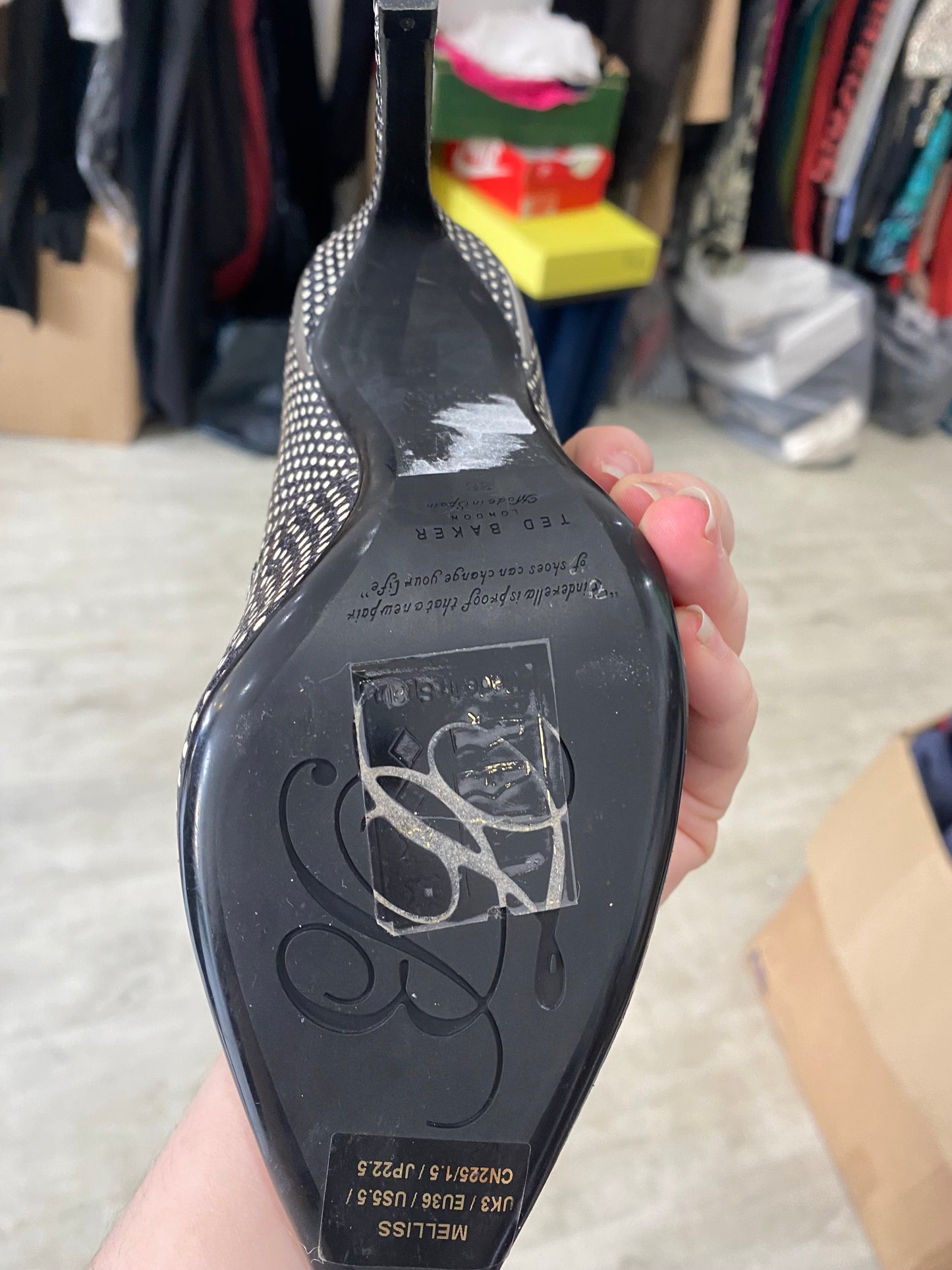 Ted Baker dotted heels size 3