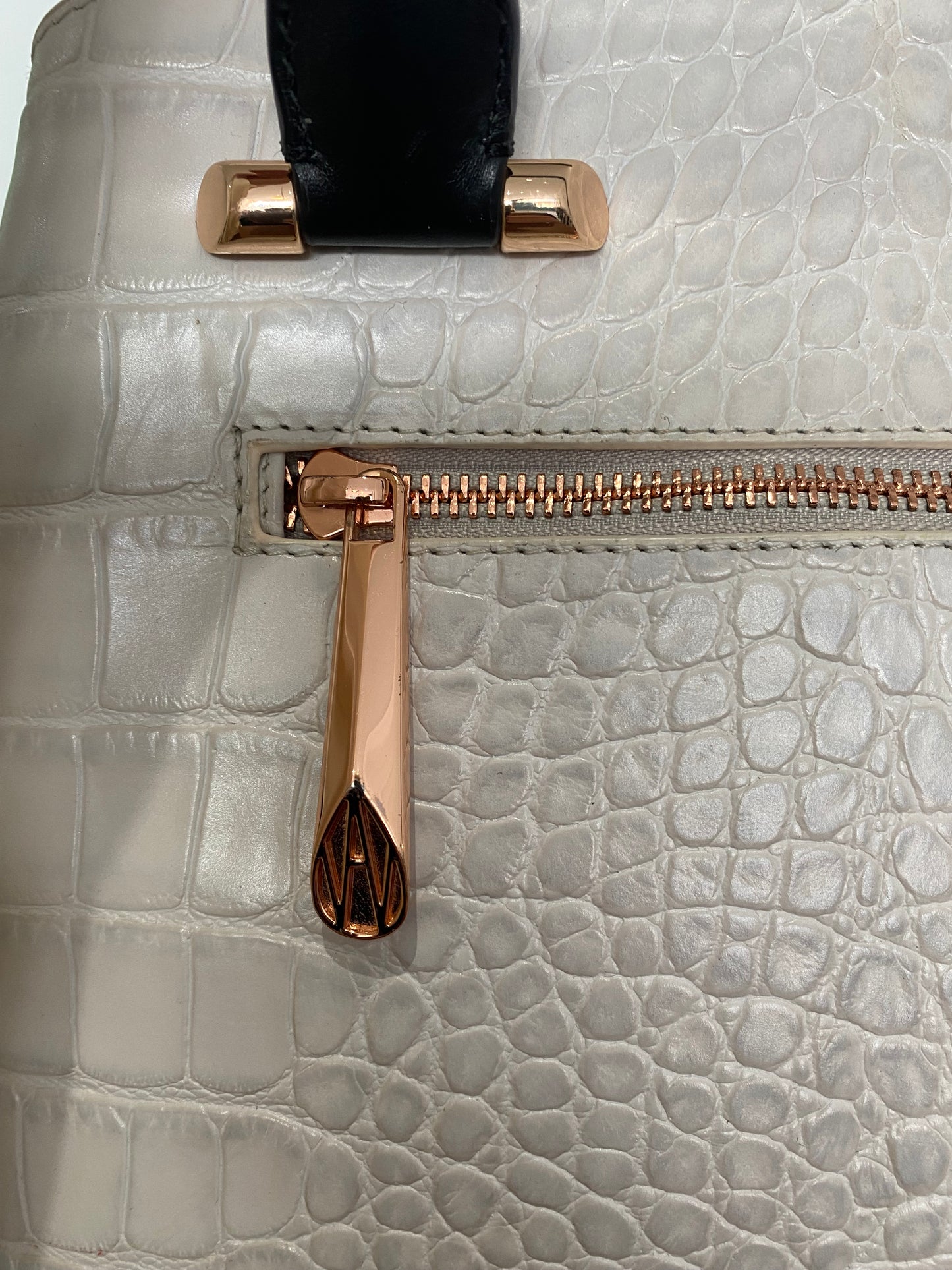 Amanda Wakeley cream croc leather handbag