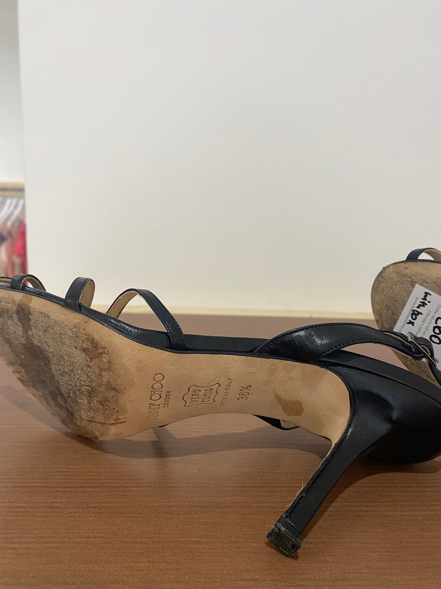 Jimmy Choo Black Leather Sandals Size 5.5