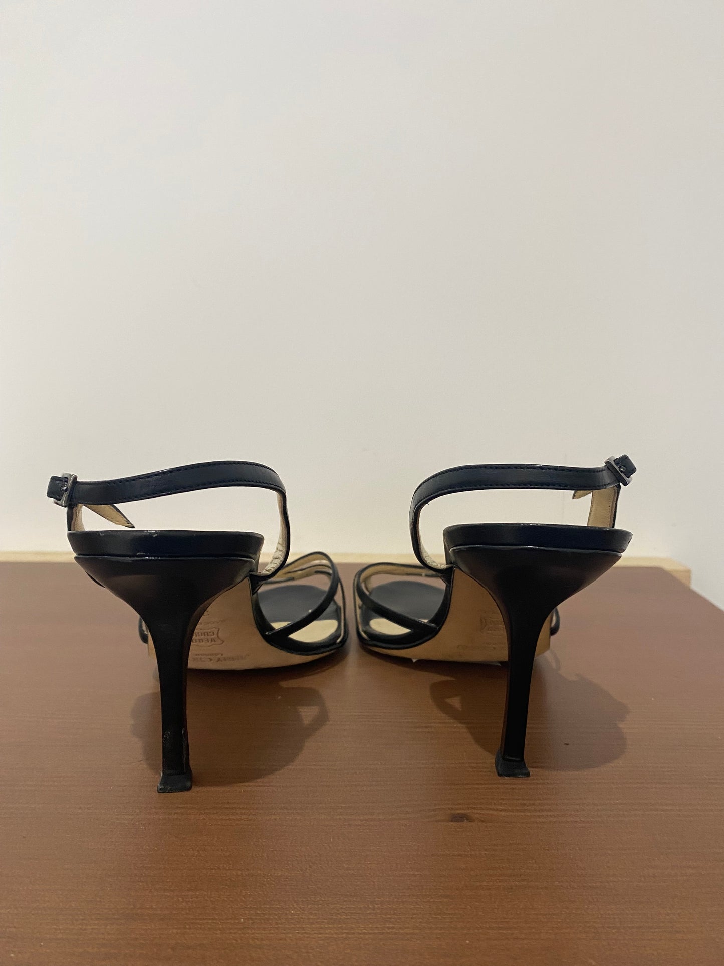 Jimmy Choo Black Leather Sandals Size 5.5