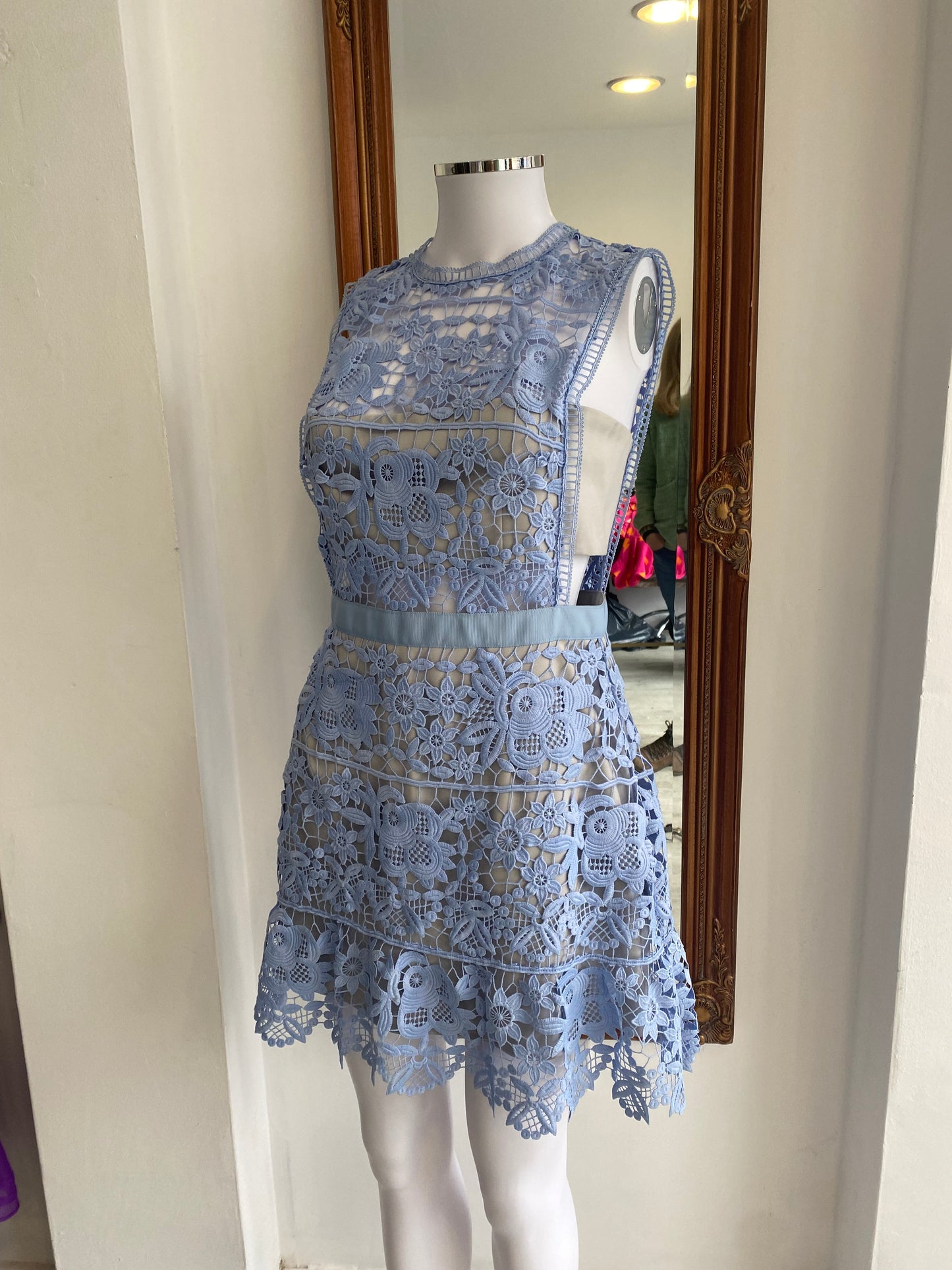 Self Portrait Blue Lace Dress Size 10-12