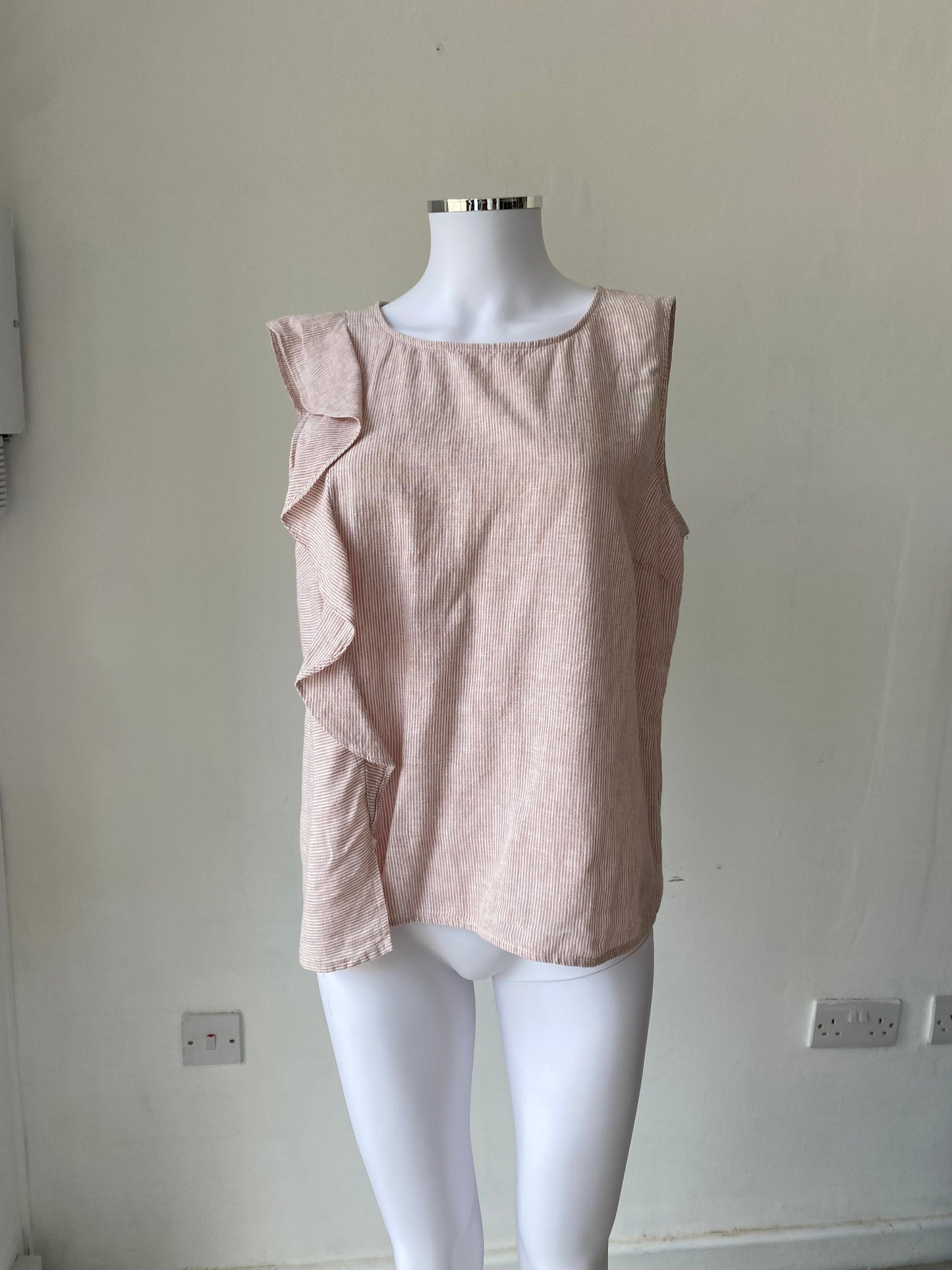 Maison de Nimes Linen Striped Floaty Top Size 14
