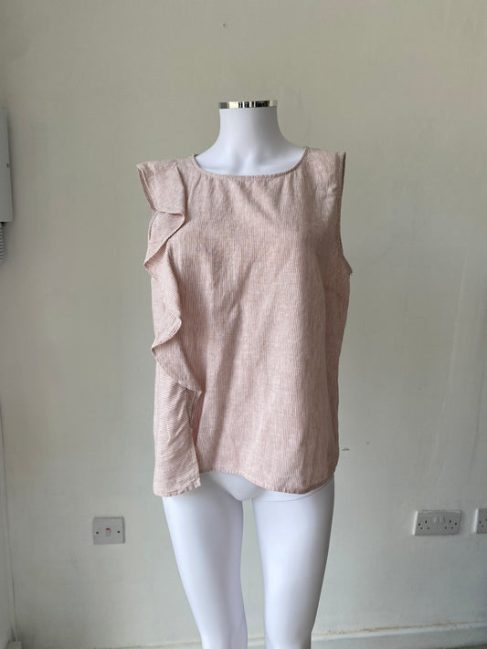 Maison de Nimes Linen Striped Floaty Top Size 14