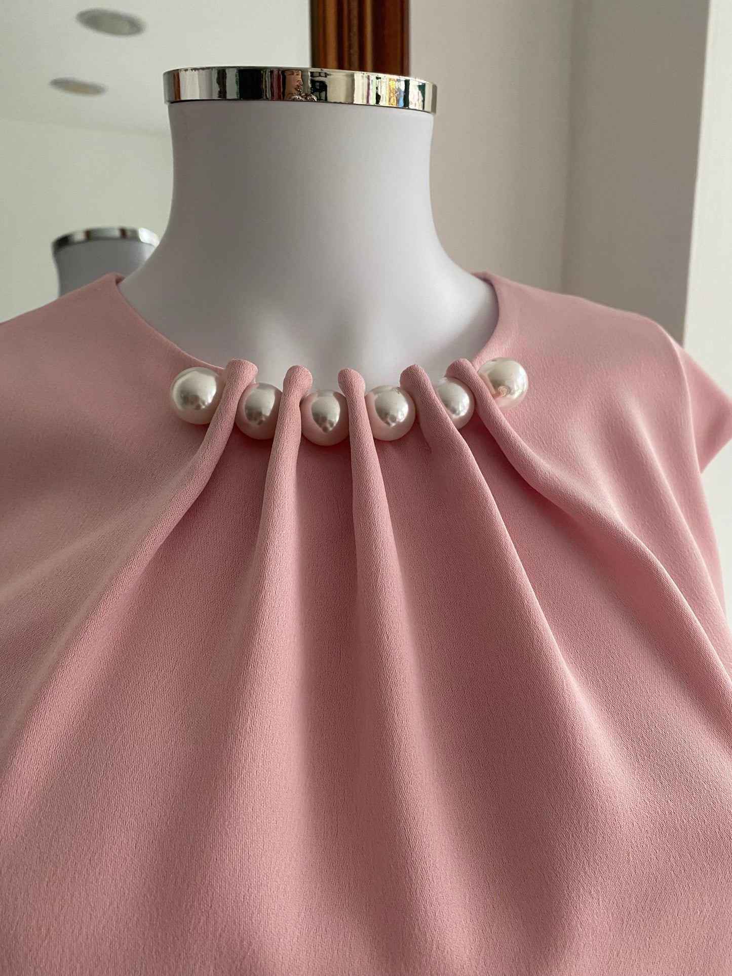 Ted Baker pink top with pearls size 8