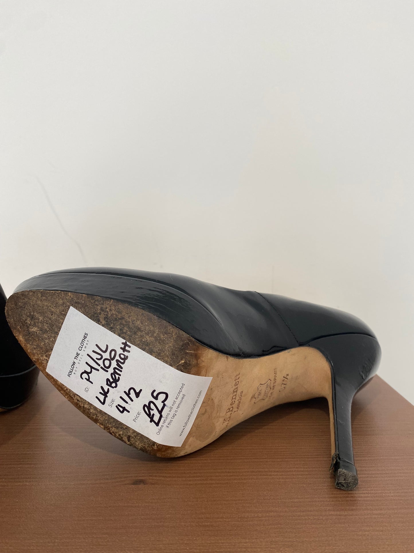 LK Bennett Black Patent Leather Heels Size 4.5