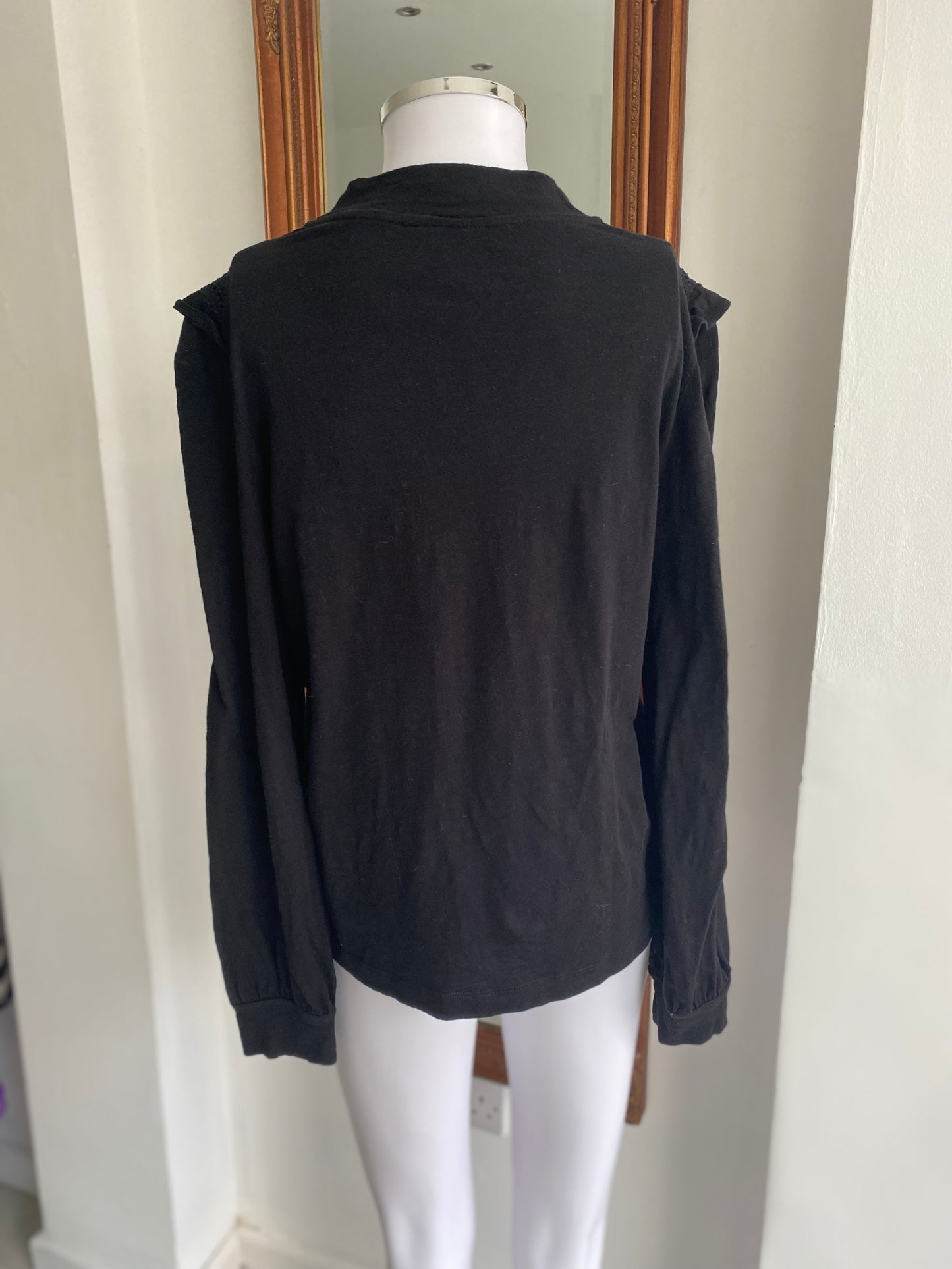 Whistles Black Broderie Anglaise Sweatshirt Size Medium 12