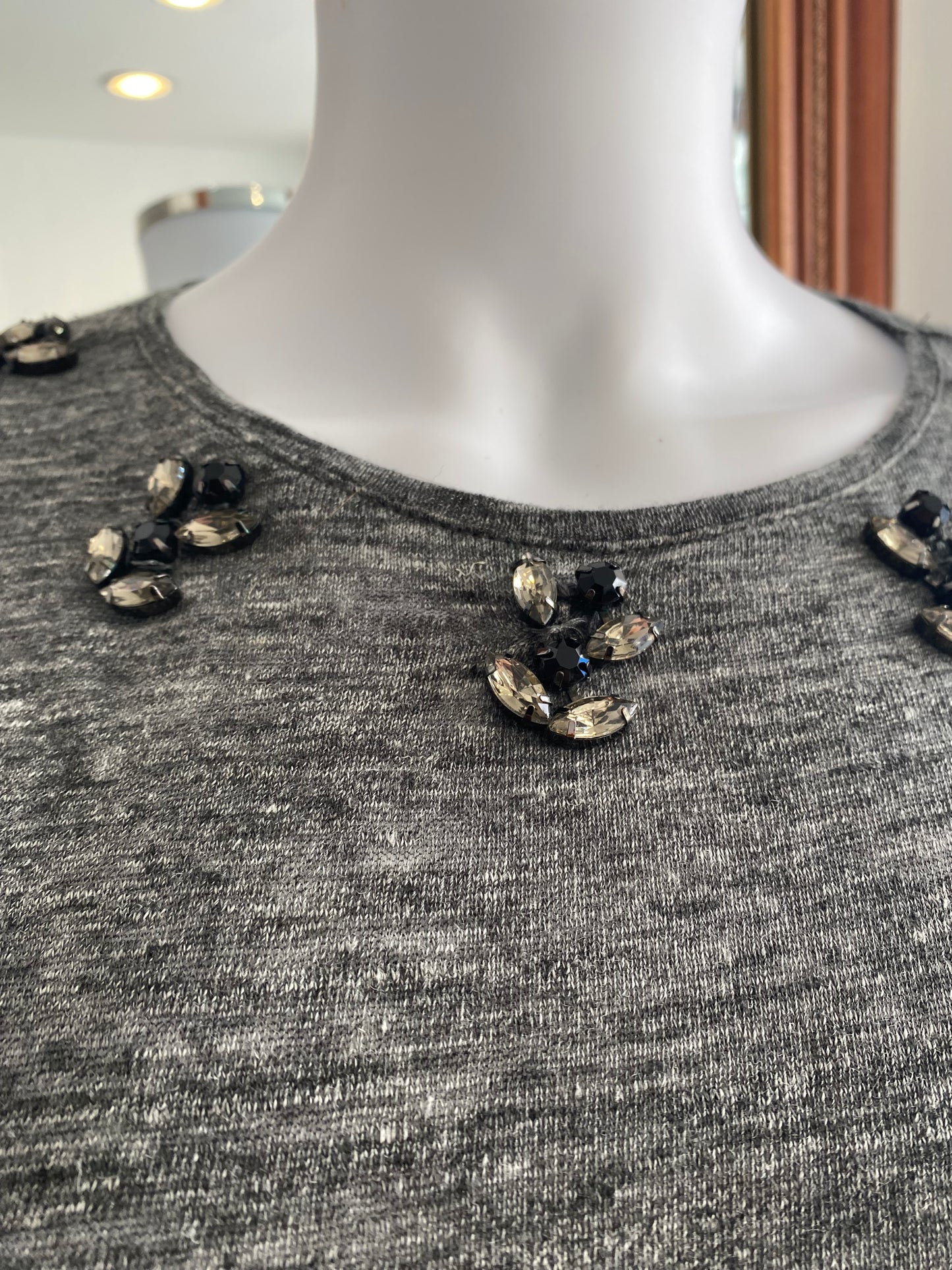 Zara grey top with diamantés size 8-10