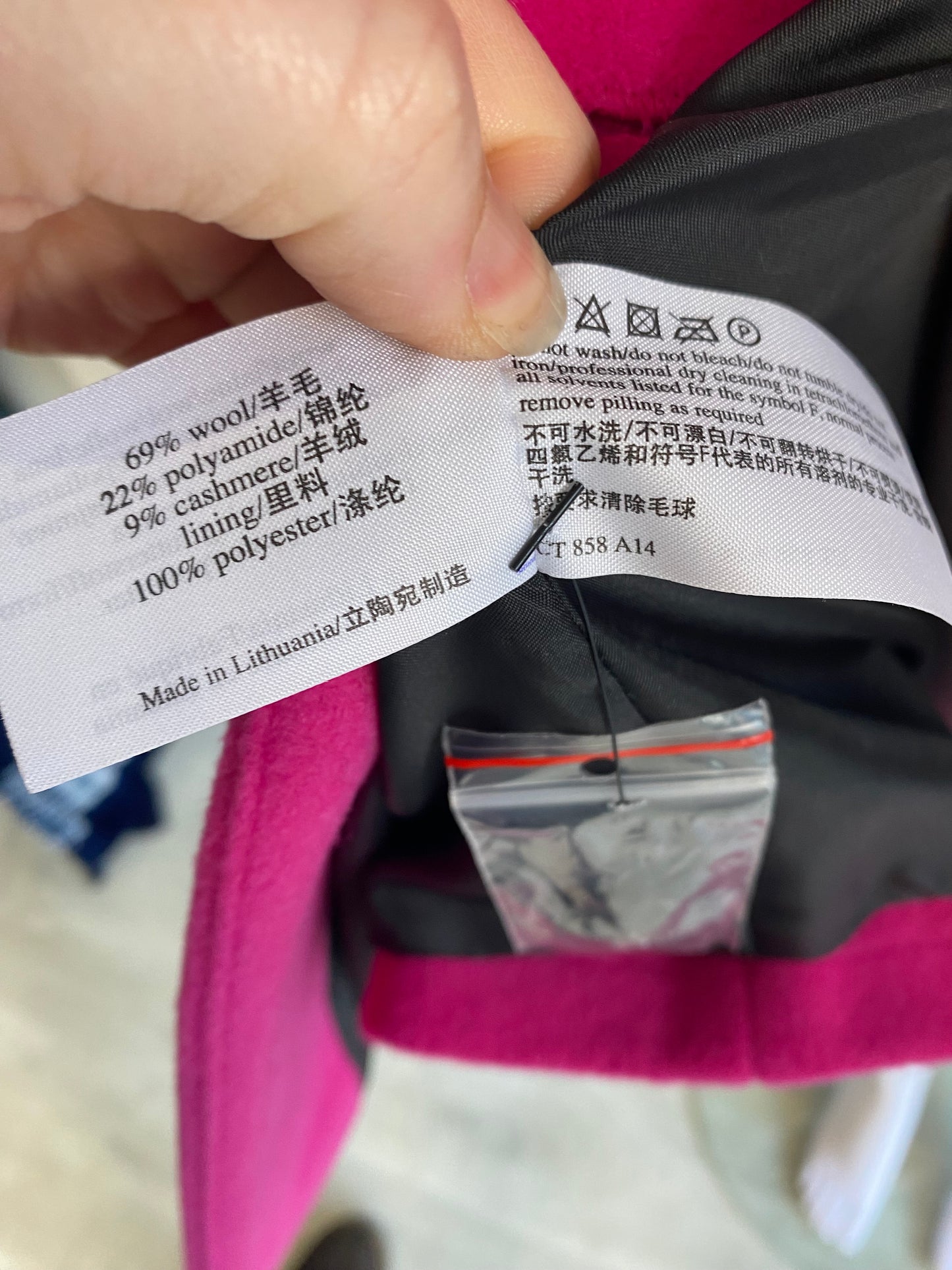 Laura Ashley Pink Wool and Cashmere Coat Size 14