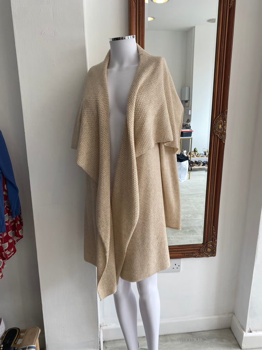 Set Clothing Wool and Cashmere blend Waterfall Cardigan Beige Size 12