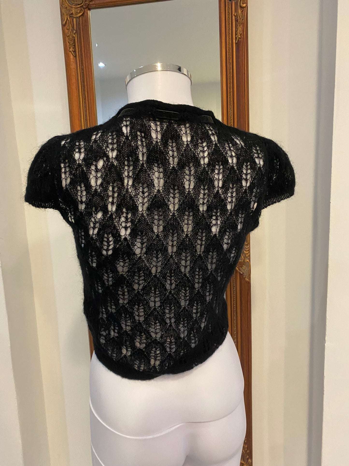 Ted Baker Black Knitted Bolero Cardigan Top Size 8