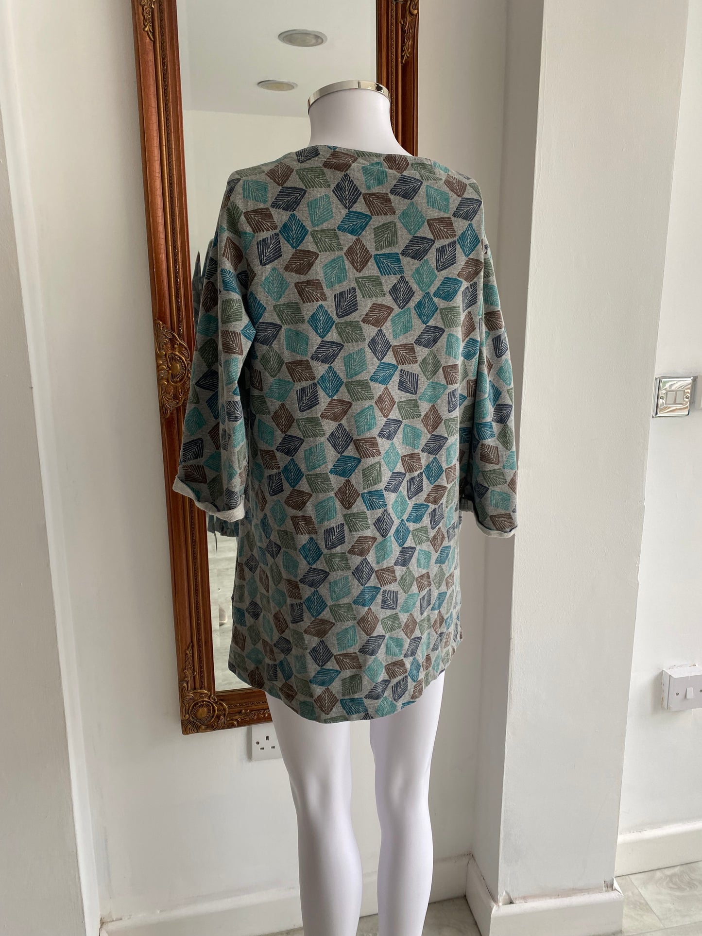 Seasalt Cotton Grey Patterned Tunic Size 14