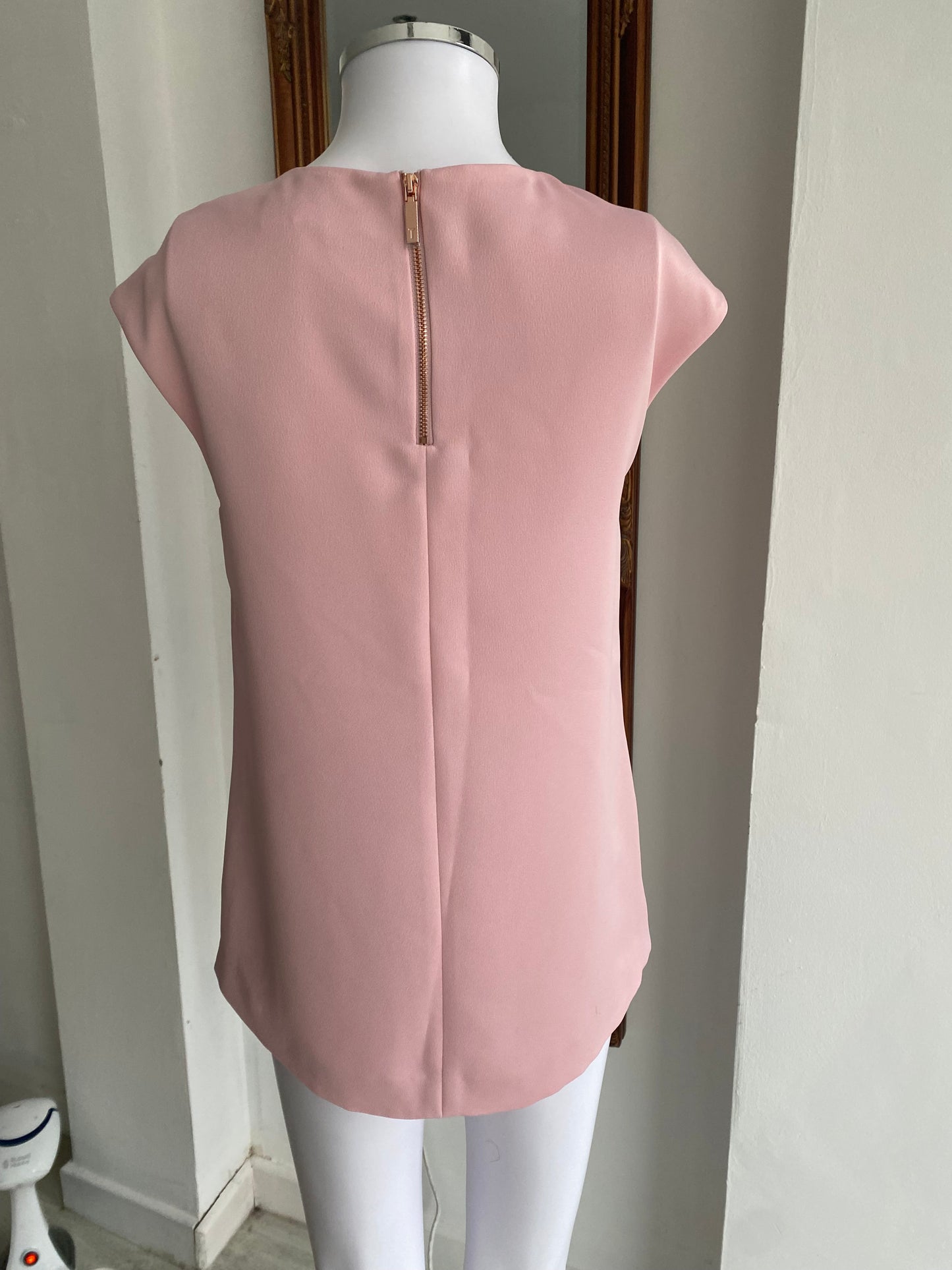 Ted Baker pink top with pearls size 8