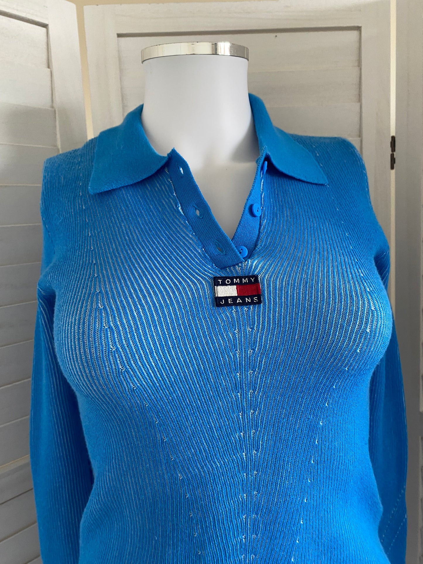 Tommy Hilfiger blue ribbed tshirt brand new size 6