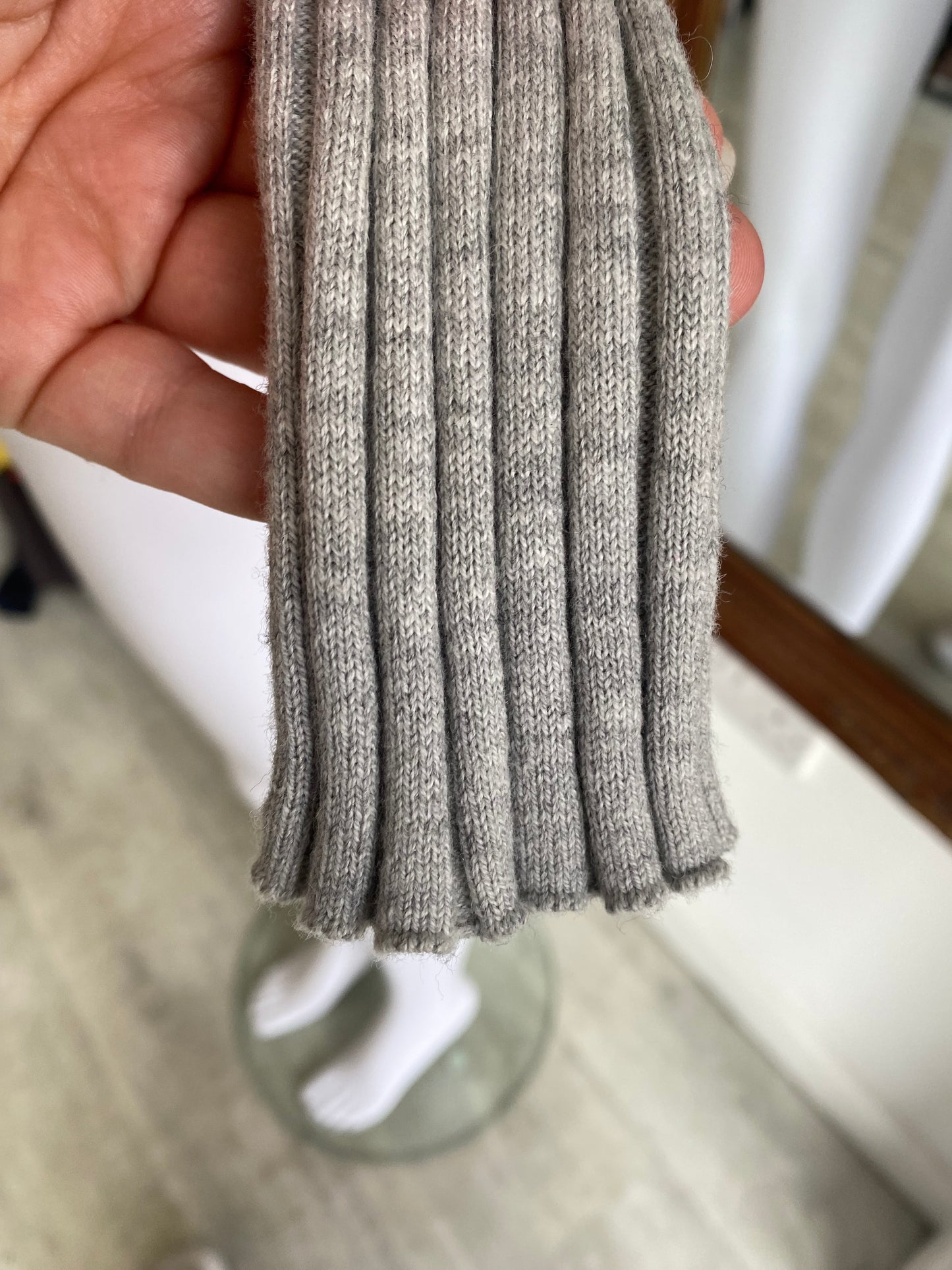 French Connection Grey top with lace size 8