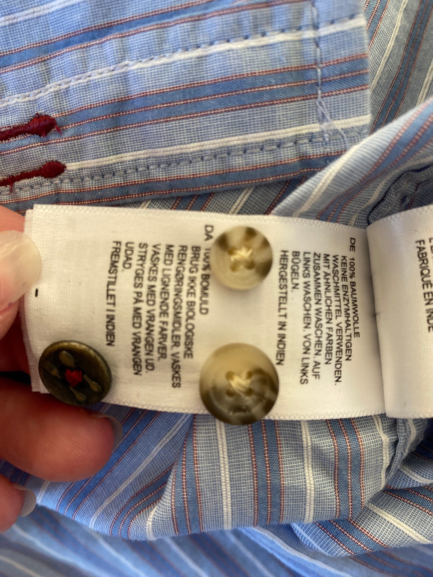 White Stuff Blue Stripe Shirt Size XL