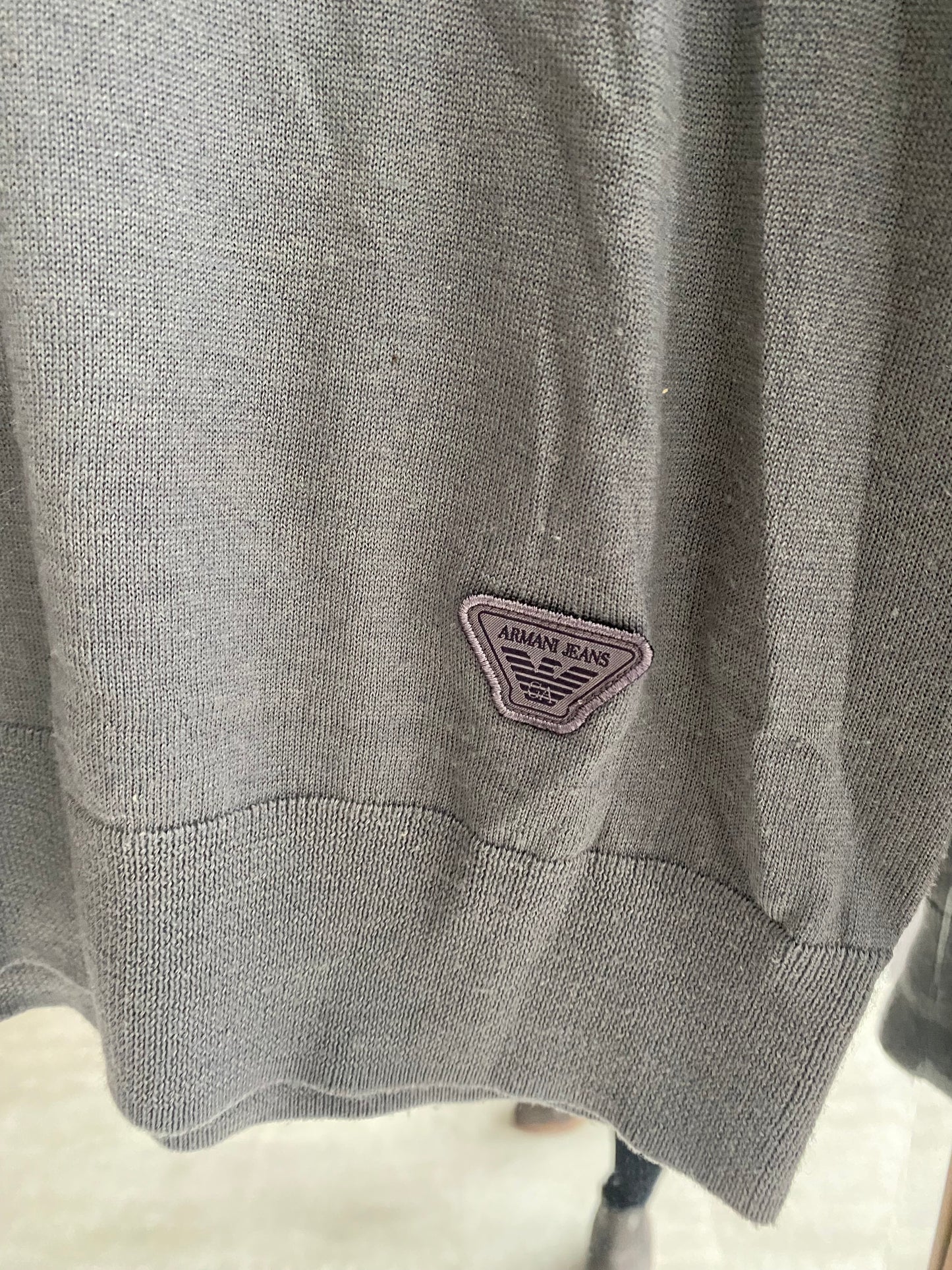 Armani Jeans Grey Wool and Silk Jumper Size Medium