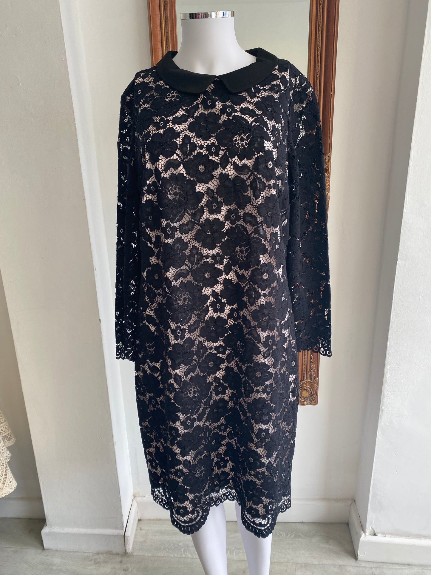 Ted Baker black lace dress size 12