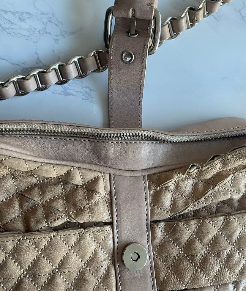 Moschino Cheap and Chic Beige Quilted Handbag