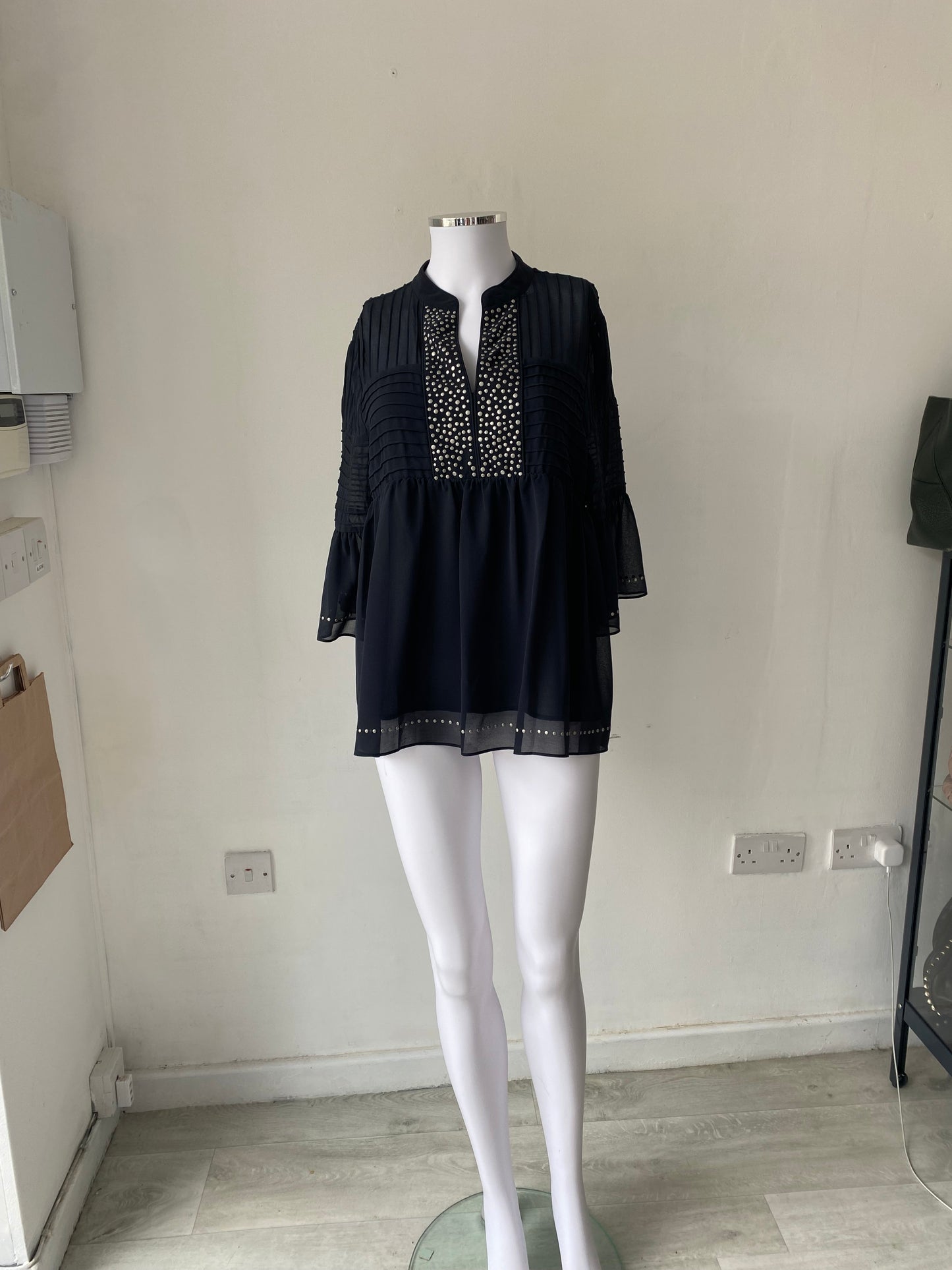 Mint Velvet Charcoal Top Size 12