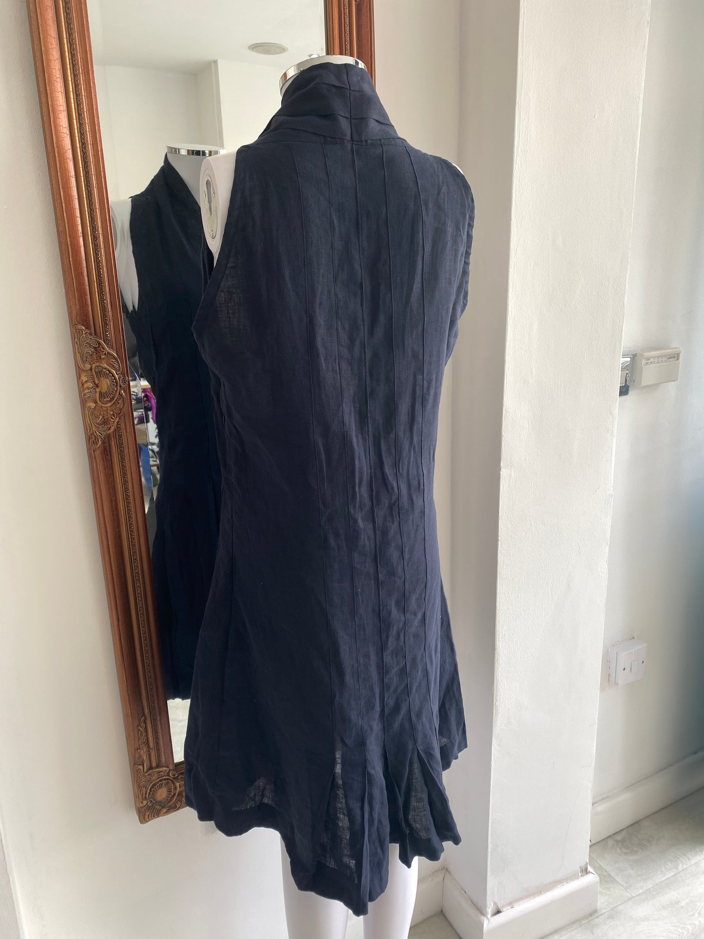 Pepitos Navy Linen Dress Size 12-14