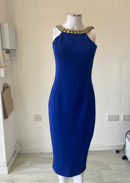 Pia Michi Blue Backless Dress Size 10