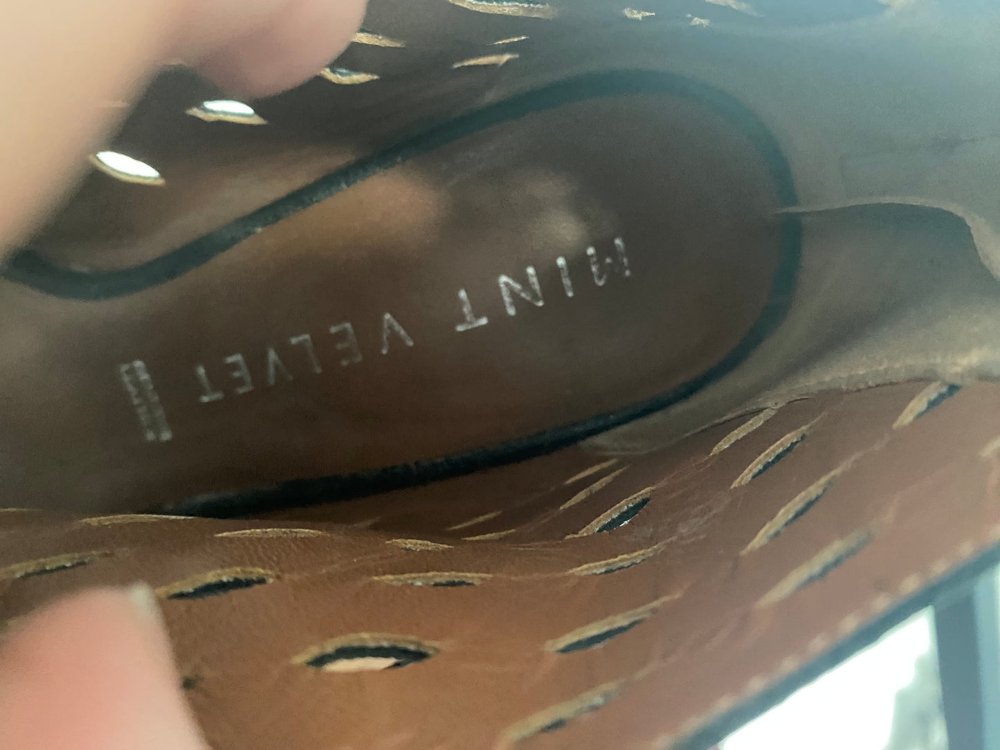 Mint Velvet Black Leather Laser Cut Boots Size 5