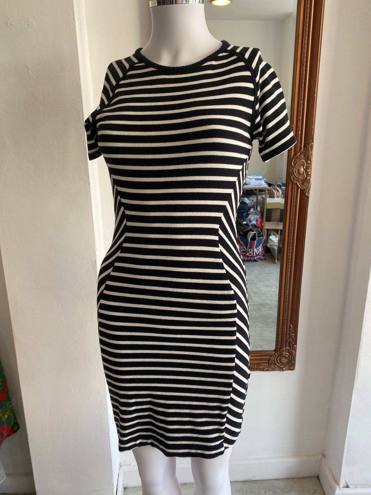 French Connection striped bodycon dress size 8