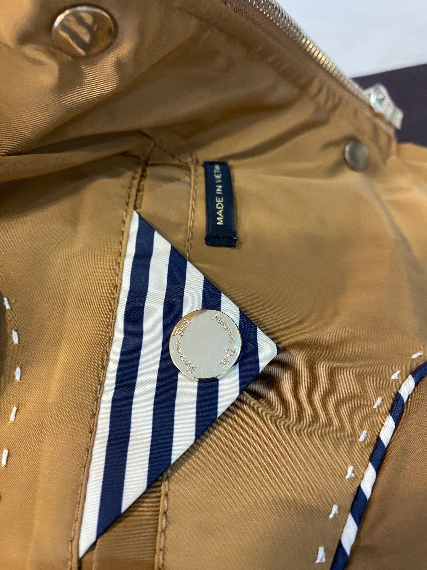 Massimo Dutti Gold Quilted Coat Size 6-8