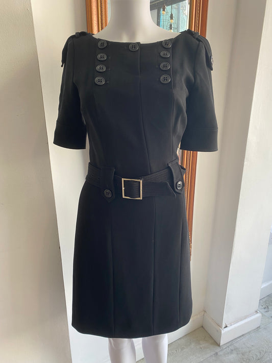 Karen Millen black button detail dress size 8