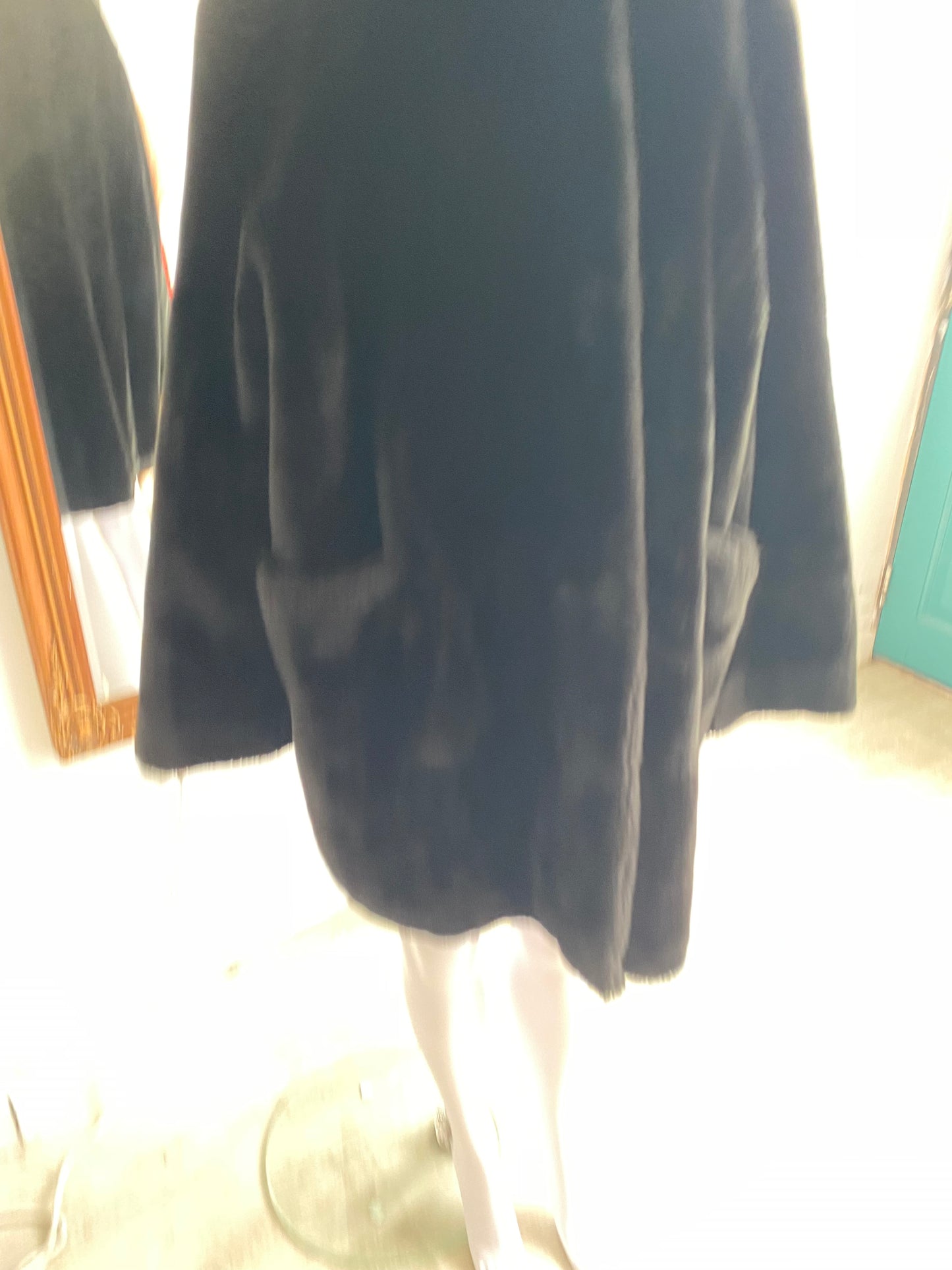 House of Fraser black faux fur coat size 18