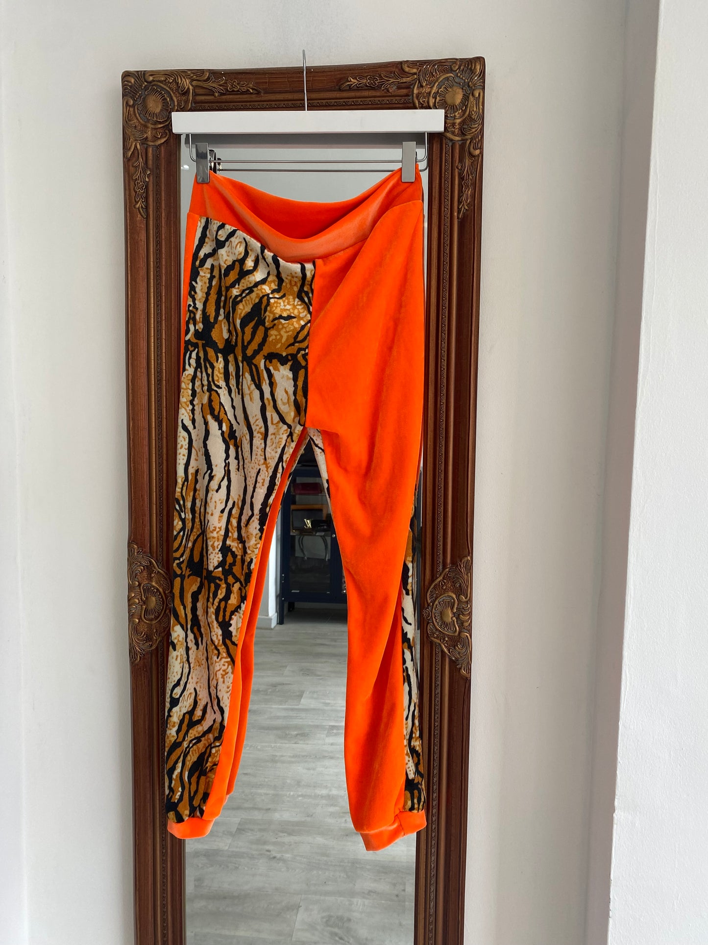 Velour Joggers with Tiger Print Size 10-12