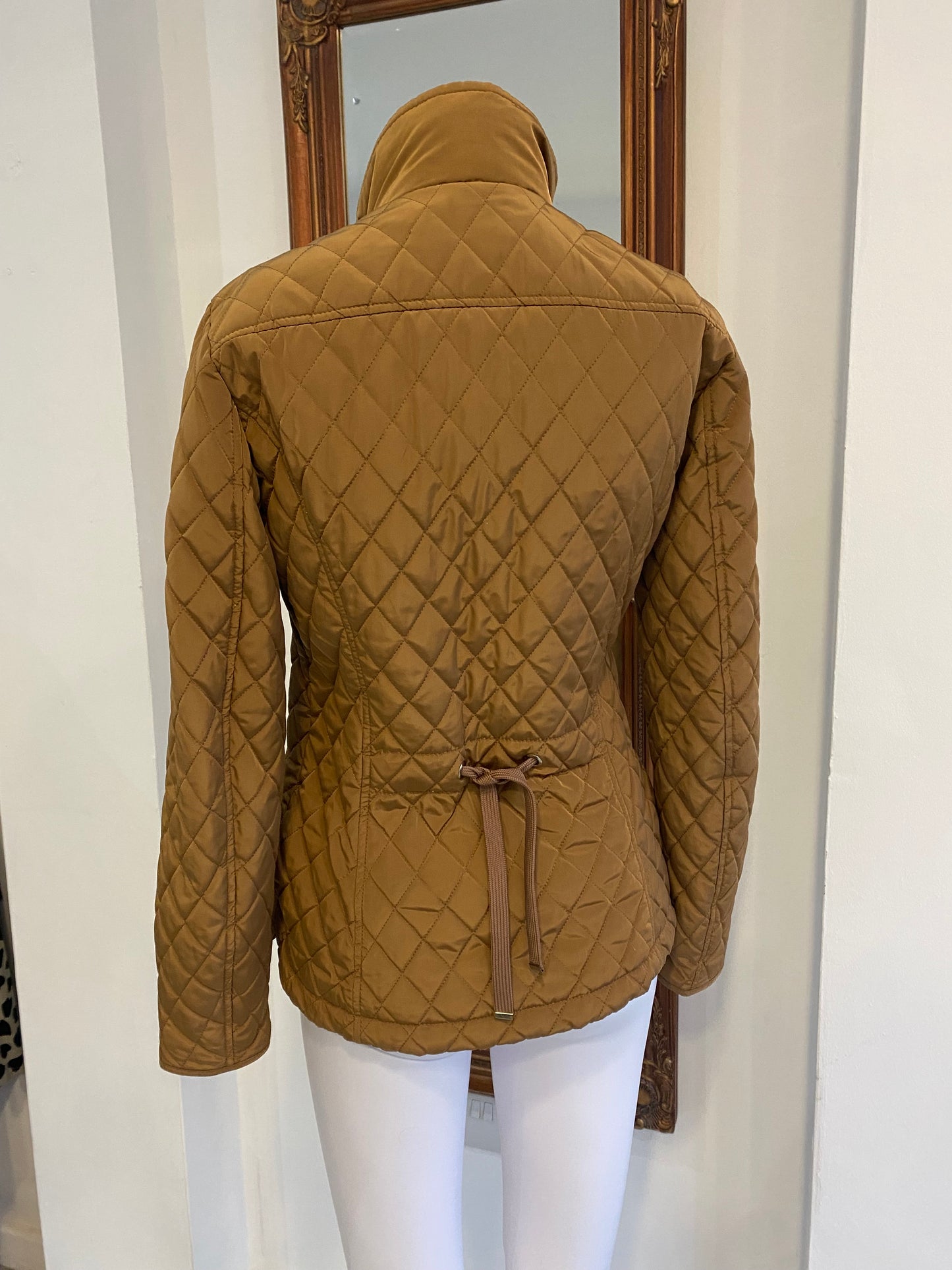 Massimo Dutti Gold Quilted Coat Size 6-8