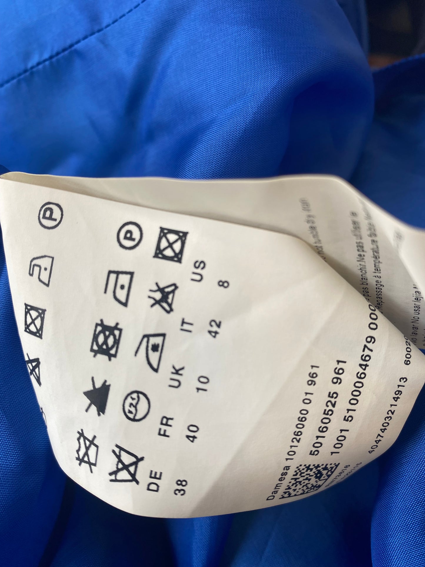 Hugo Boss Blue Patterned Silk Dress  Size 10