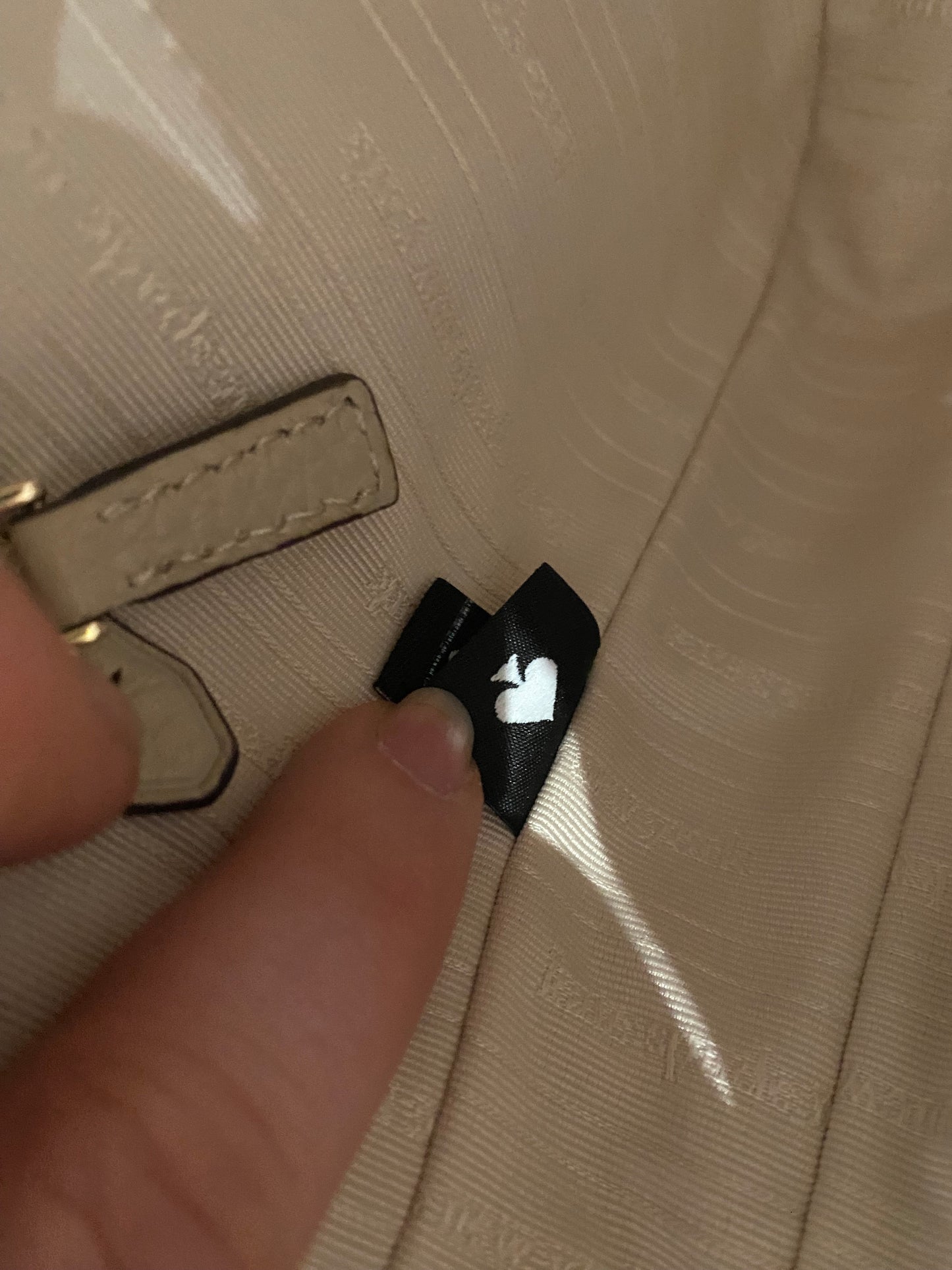 Kate Spade Hudson pebbled leather handbag cream