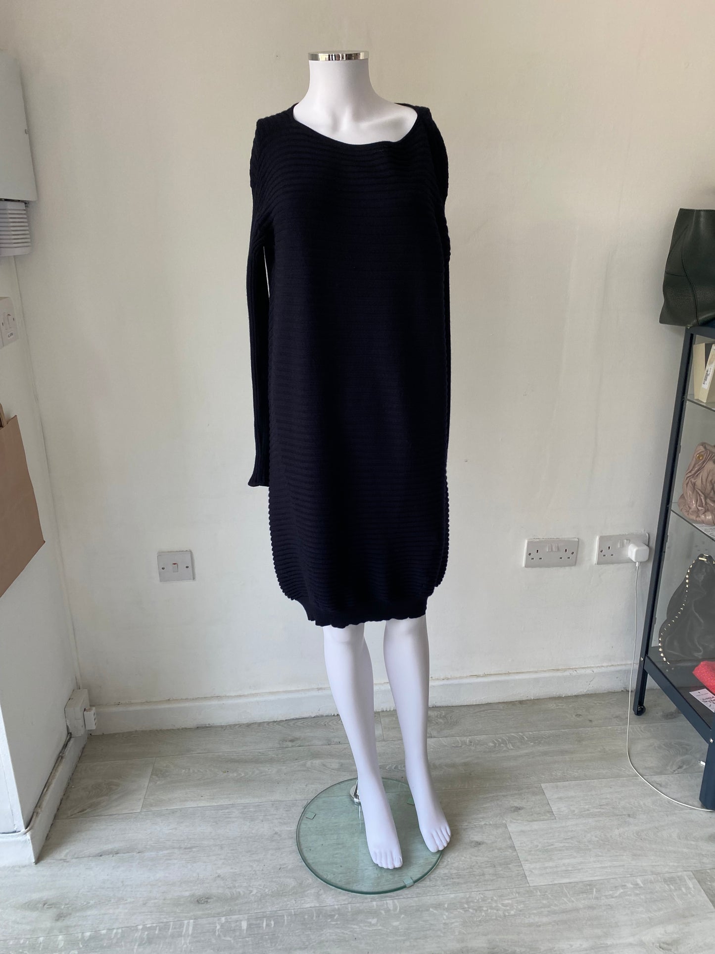 COS Black Ribbed Jumper Dress Size S 8-12