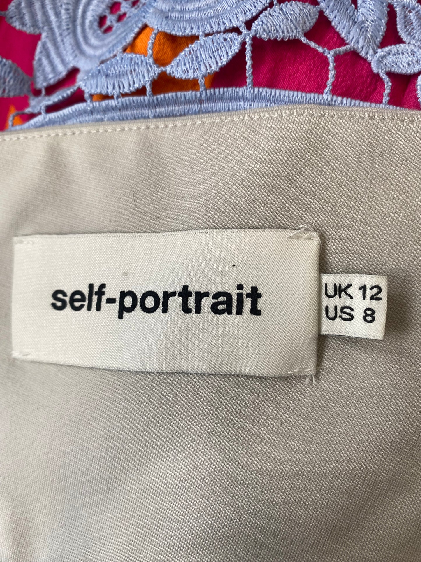 Self Portrait Blue Lace Dress Size 10-12