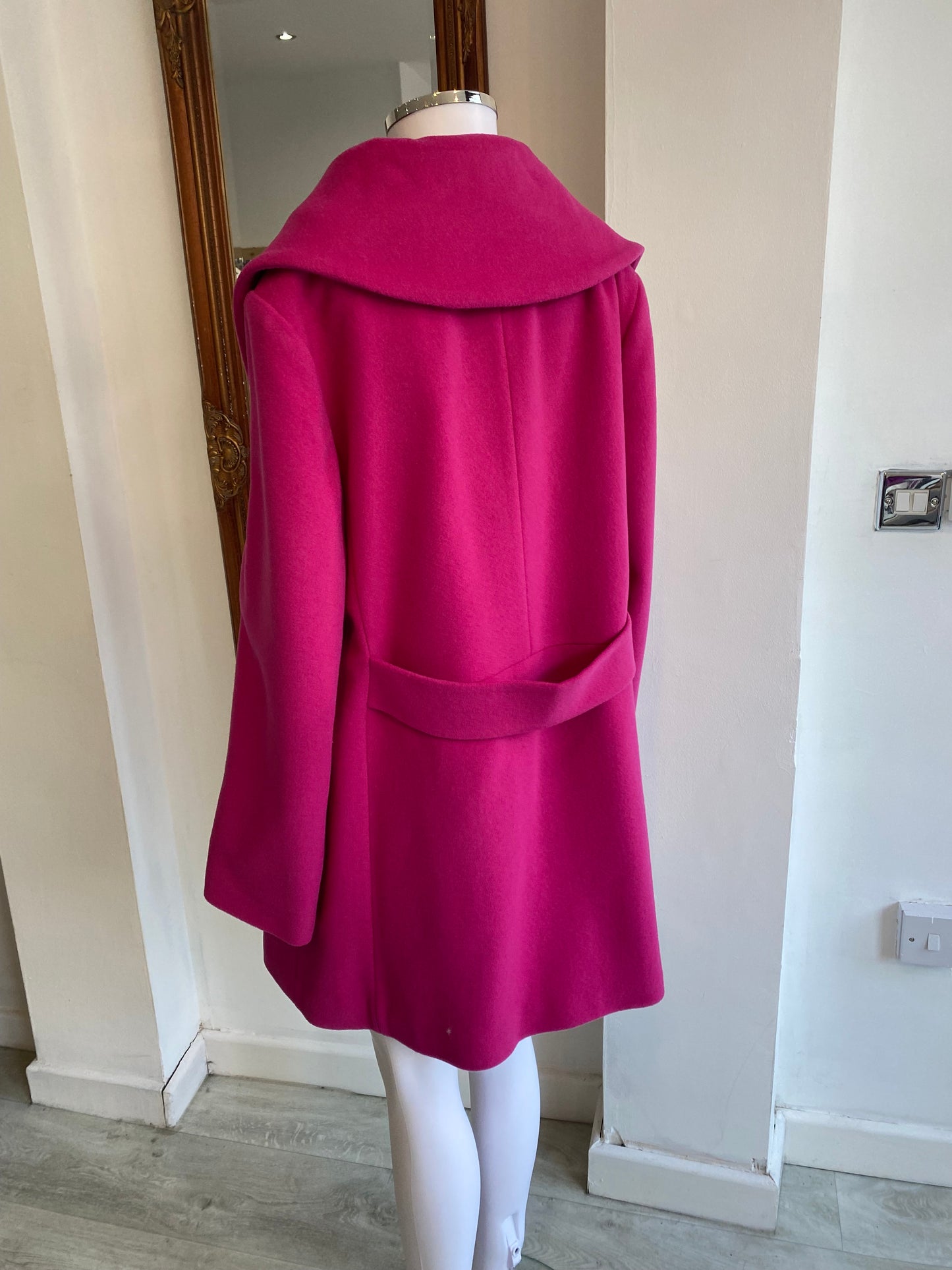 Laura Ashley Pink Wool and Cashmere Coat Size 14