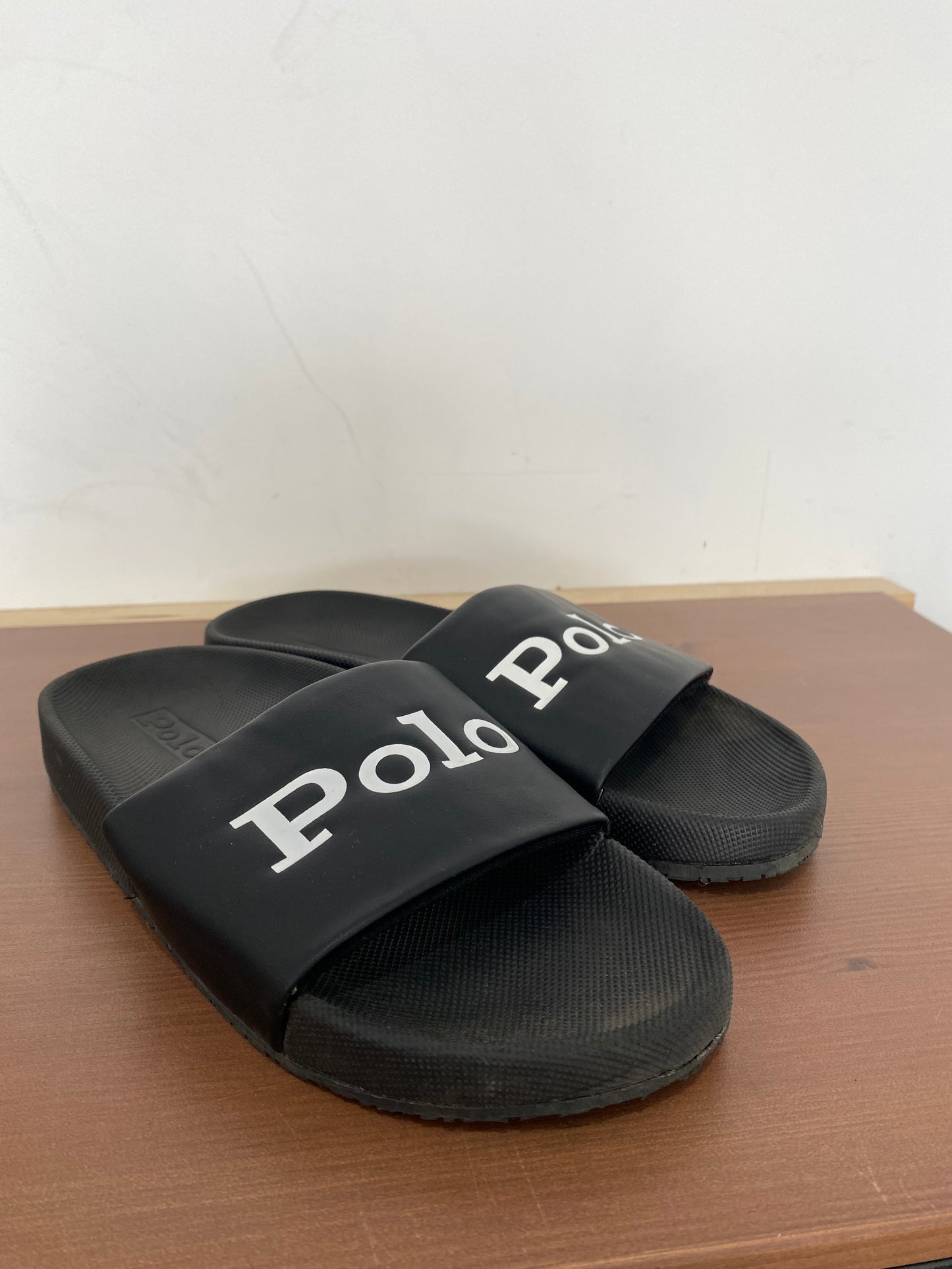 Polo Ralph Lauren Polo Black Cayson Sliders Size 4.5