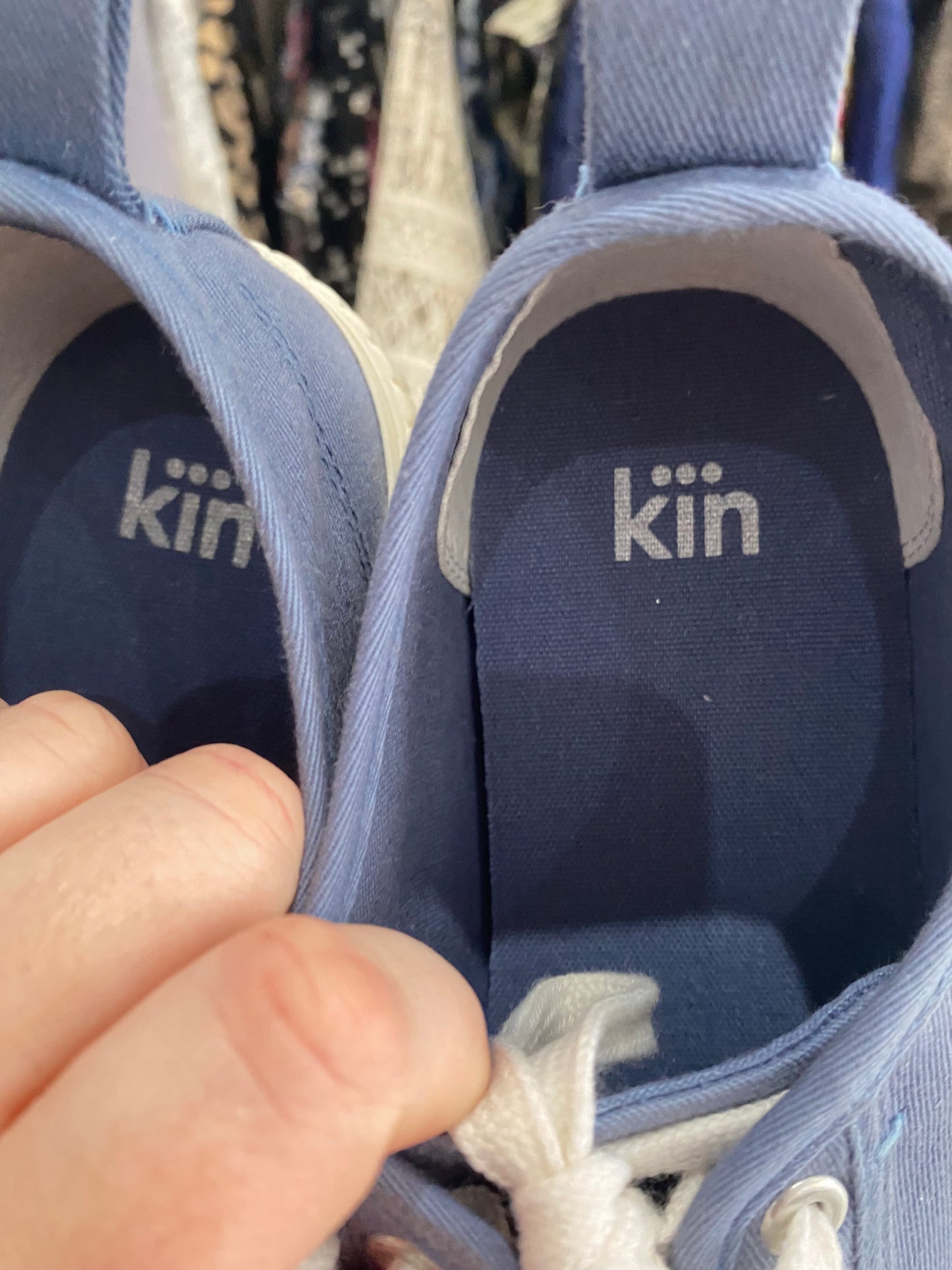 Kin John Lewis Emilia Blade Blue Canvas Trainers Size 6