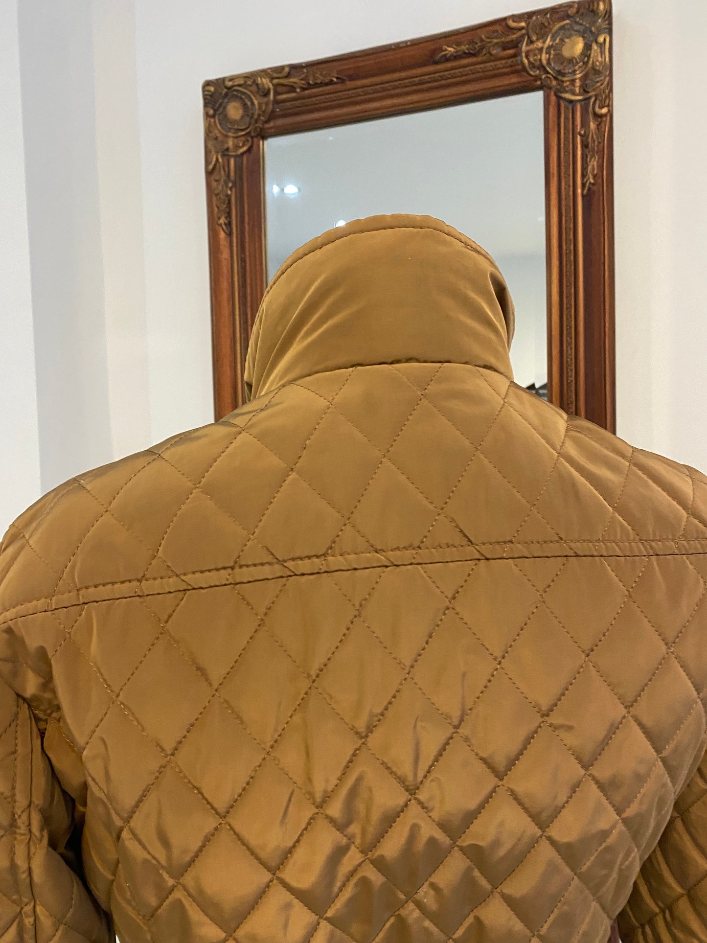 Massimo Dutti Gold Quilted Coat Size 6-8