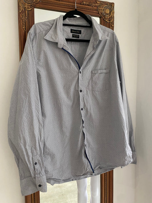 Massimo Dutti Textured Blue Shirt Size XL