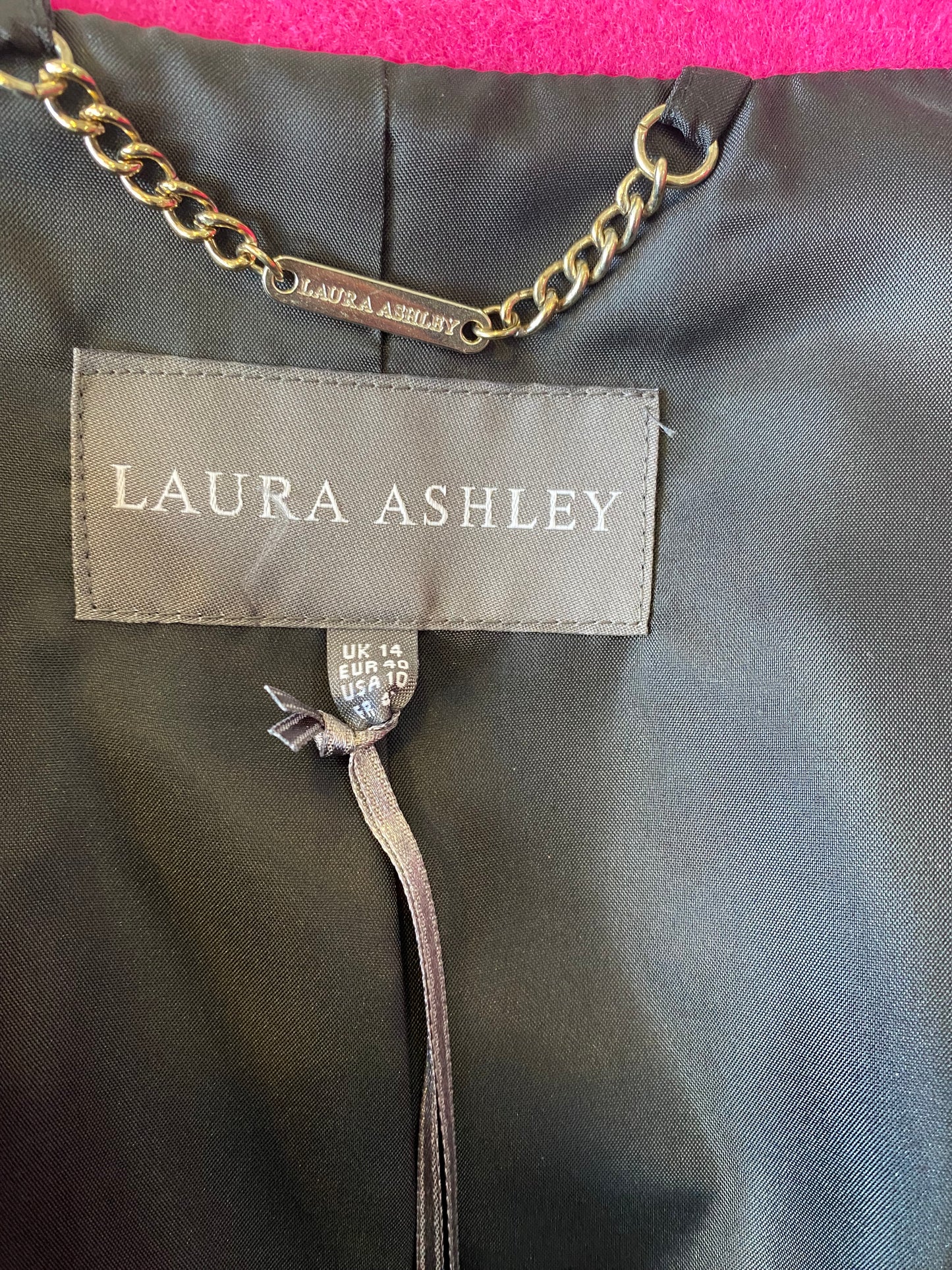 Laura Ashley Pink Wool and Cashmere Coat Size 14