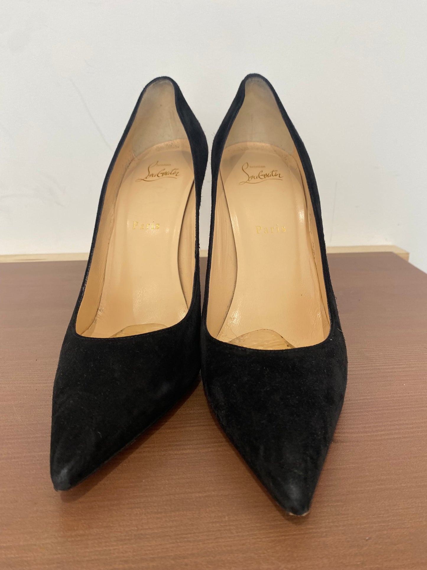 Christian Louboutin Black Suede Heels Size 7.5