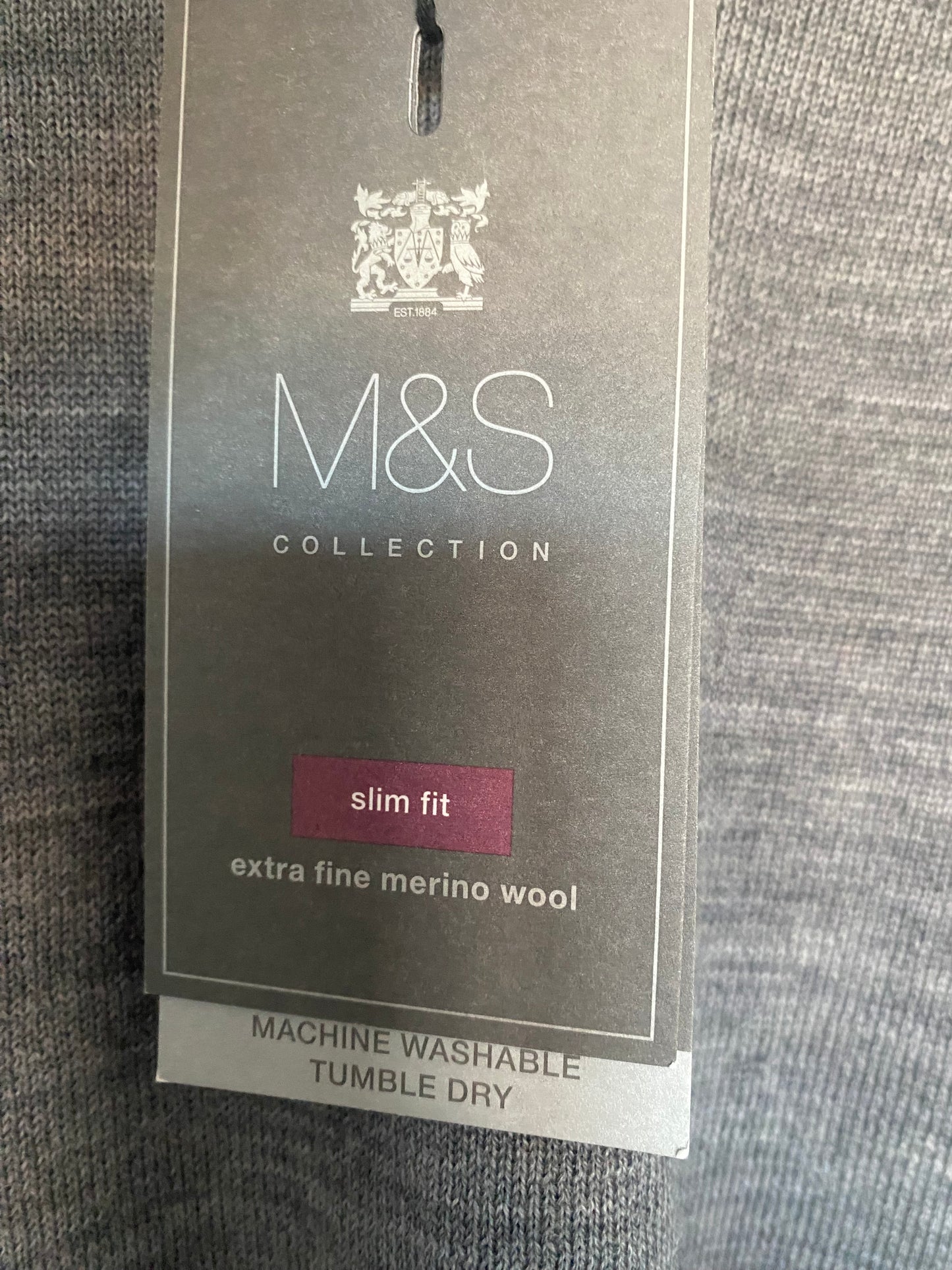 Marks and Spencer 100% Merino Wool Grey Jumper