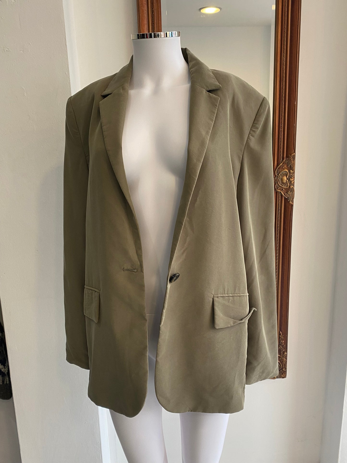 Mango Beige Blazer Size Large 14