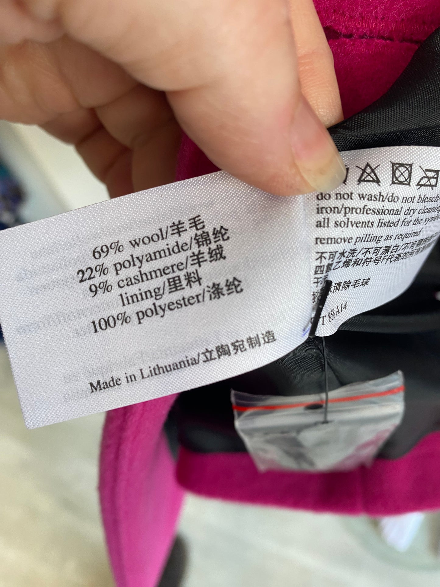 Laura Ashley Pink Wool and Cashmere Coat Size 14