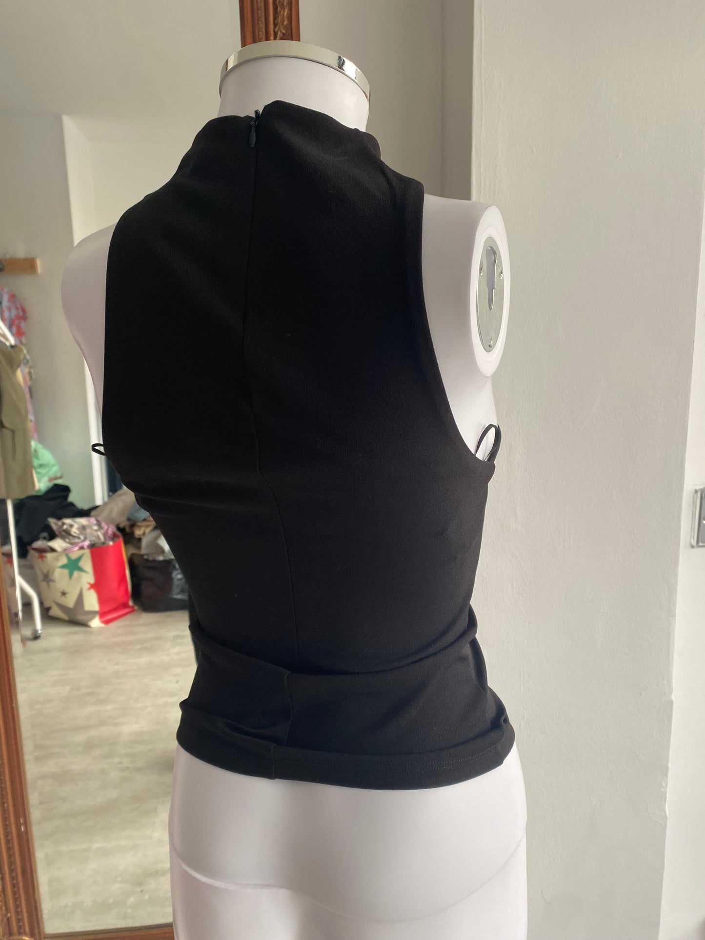 Zara Black Cut Out Top Brand New