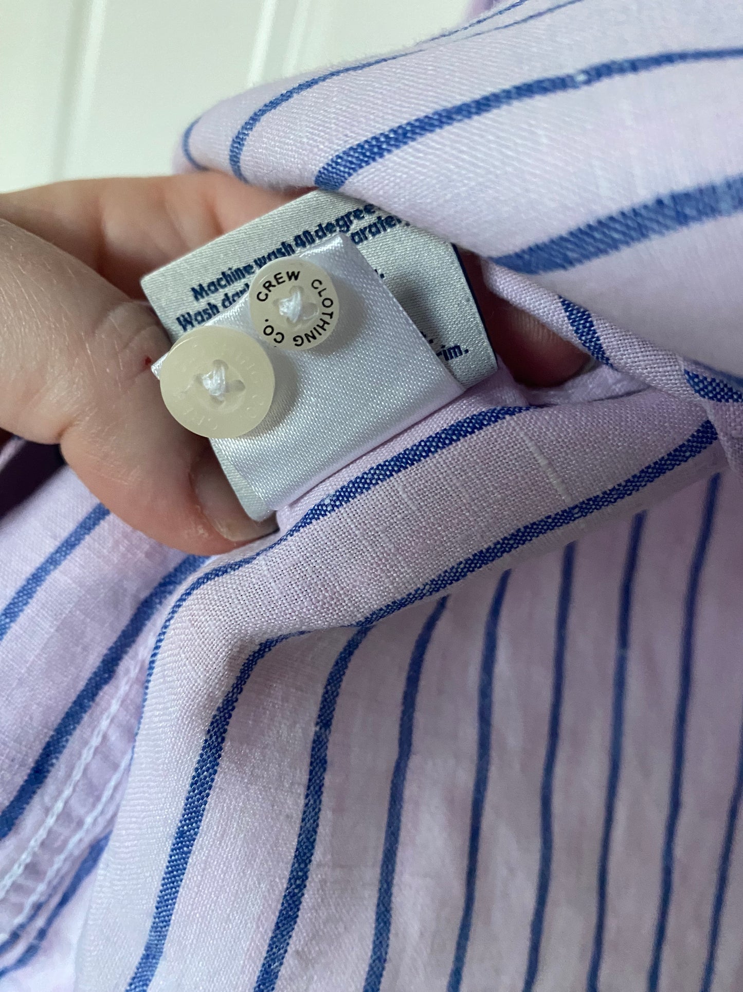 Tommy Hilfiger lilac linen stripe shirt size XL