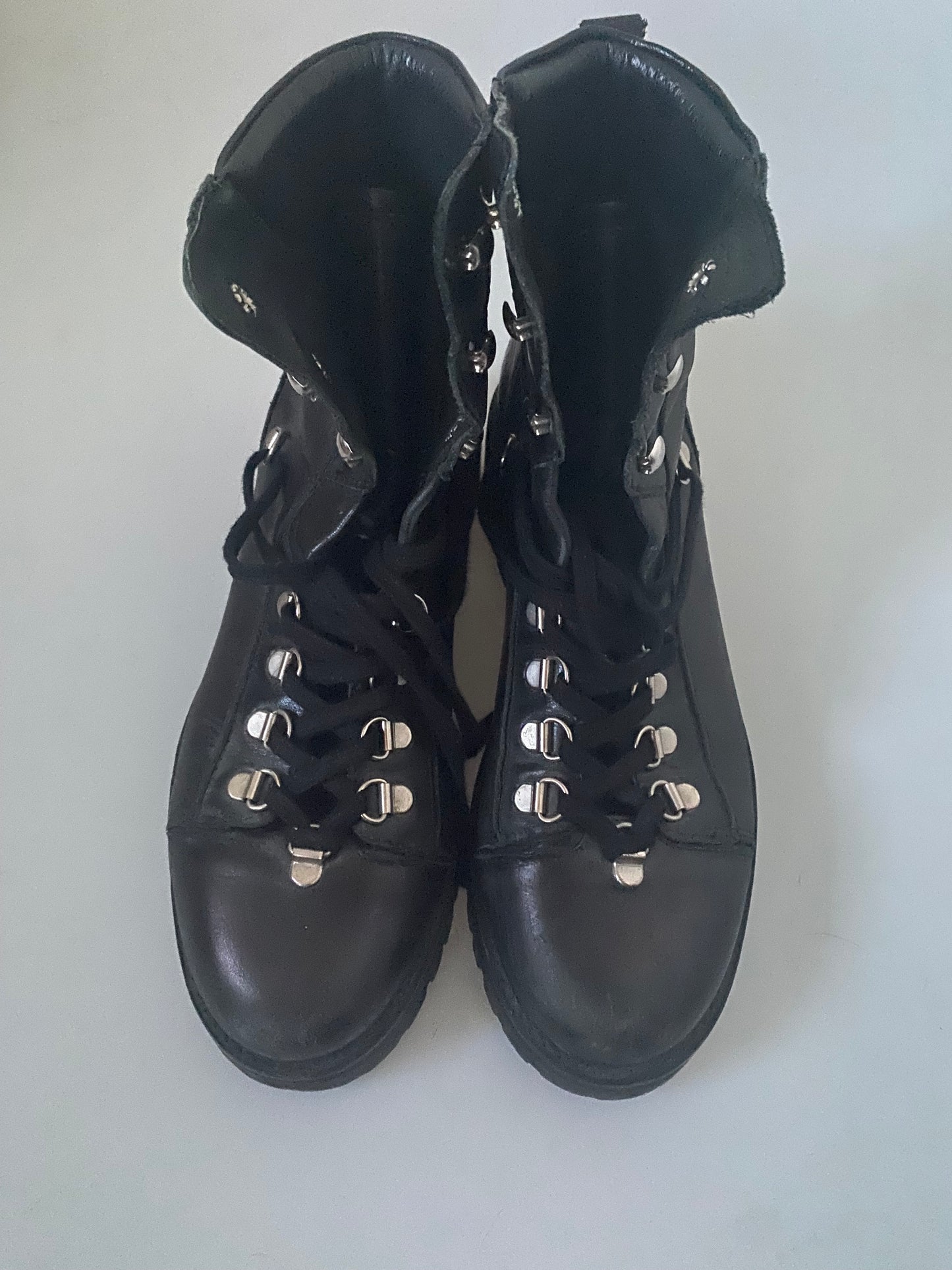All Saints Black Leather Franka Boots Size 5